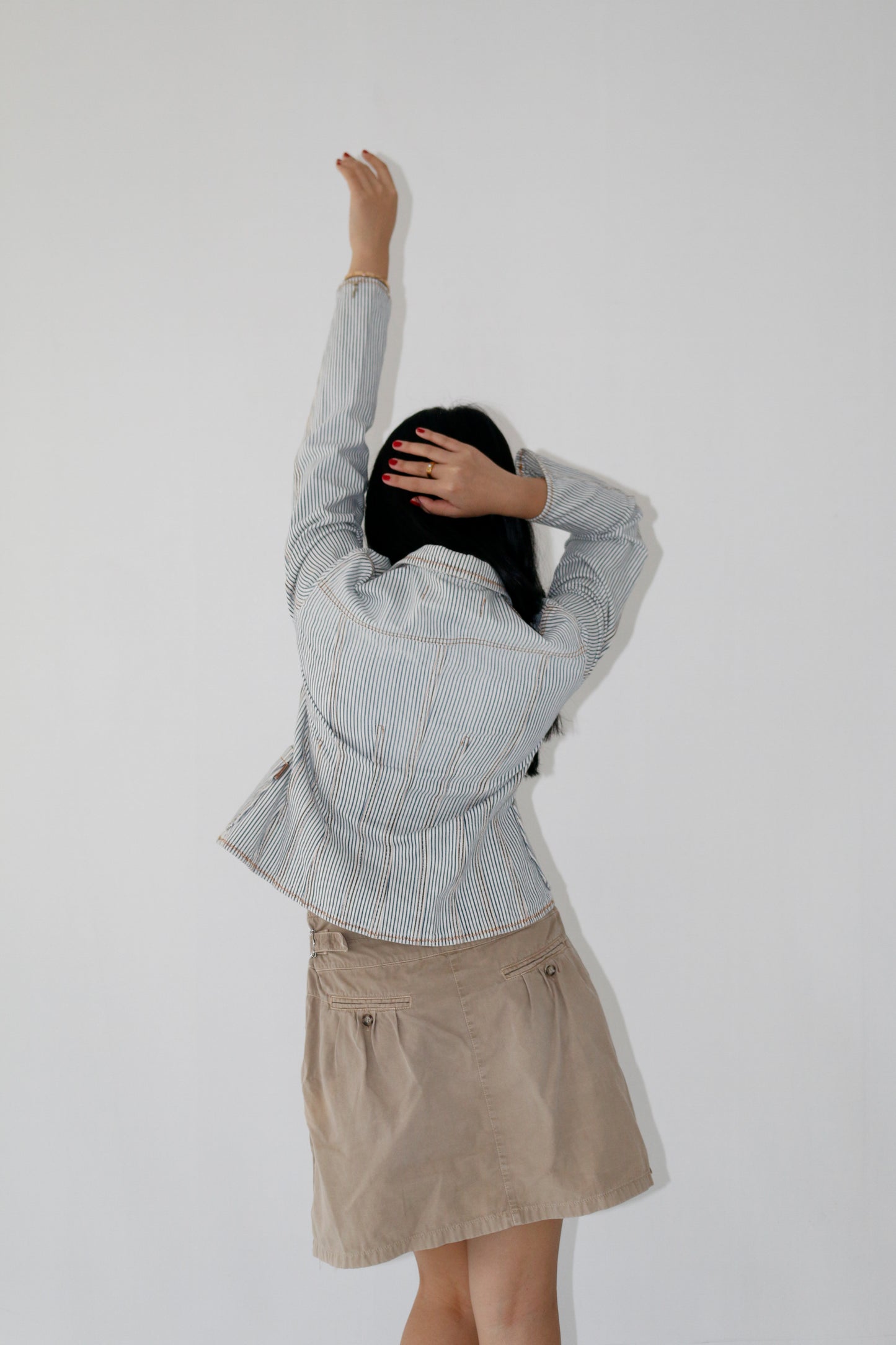Moschino Jeans Pinstripe Denim Jacket