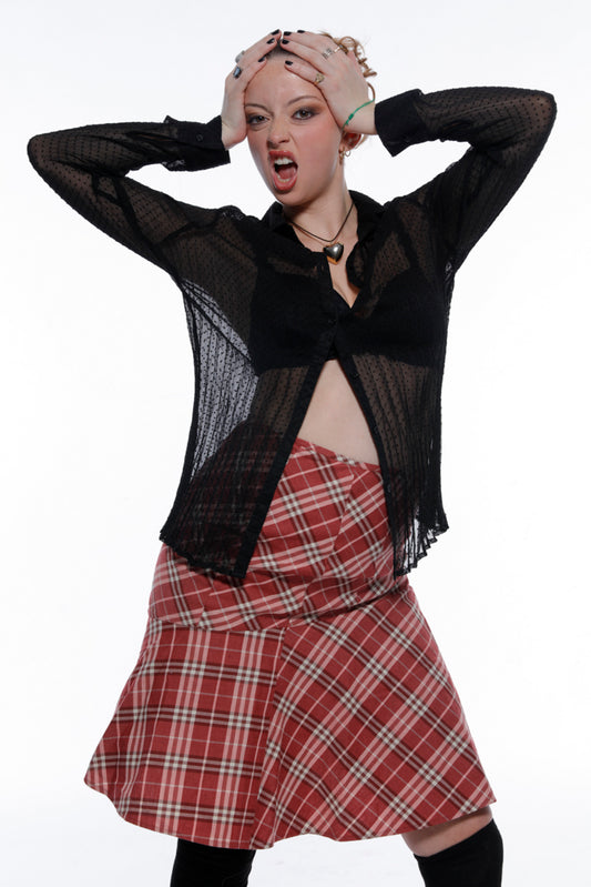 Burberry Pink Plaid Skirt