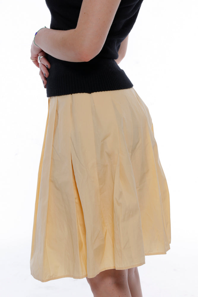 Miu Miu Yellow Pleated Skirt