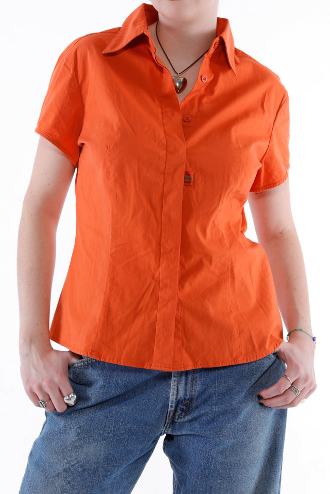 Fendi Jeans Orange Button Up