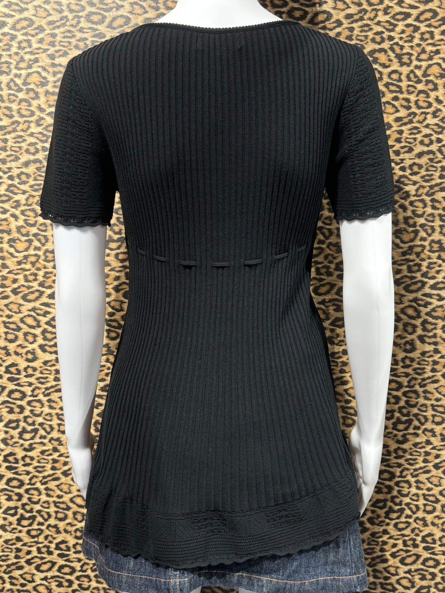 Courrèges Black Tunic and Cardigan Set