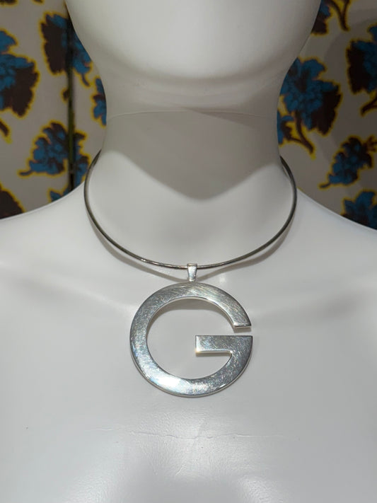 Gucci S/S 1996 Sterling Silver ‘G’ Choker