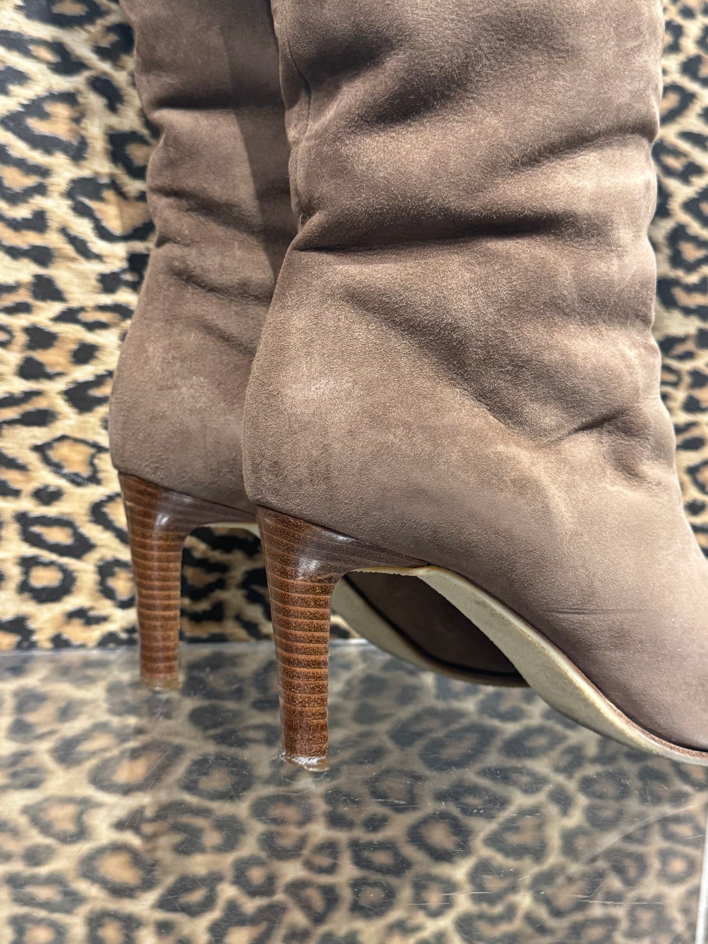 Bruno Magli Suede and Goat Fur Boots 37