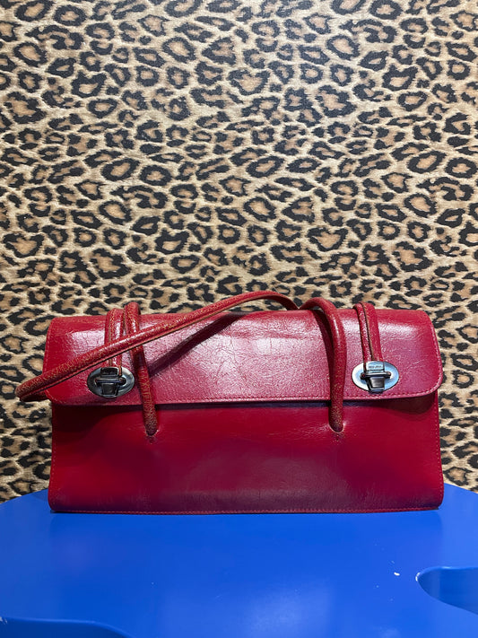 Miu Miu F/W 2001 Red Cracked Leather Bag