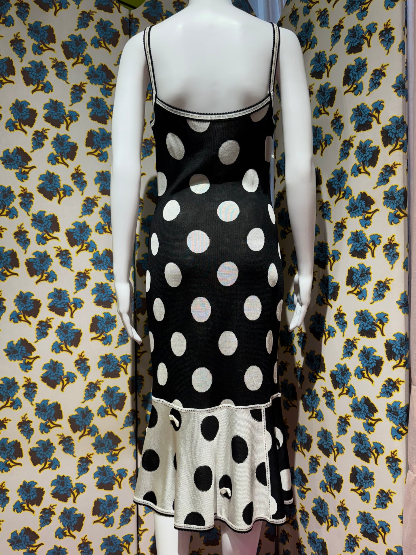 John Galliano 2003 Black and White Polka Dot Dress