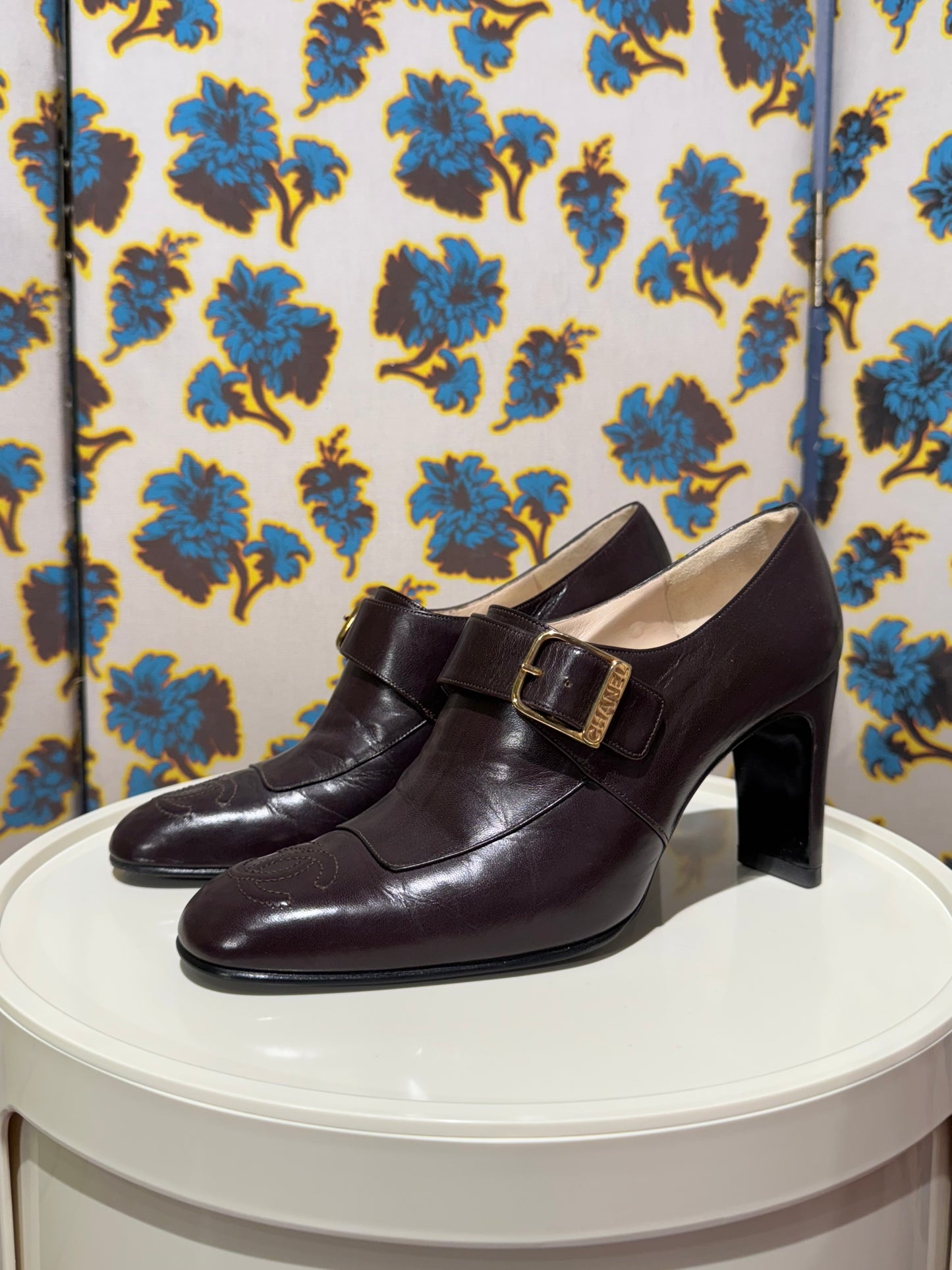 Chanel Brown Leather Pumps 36