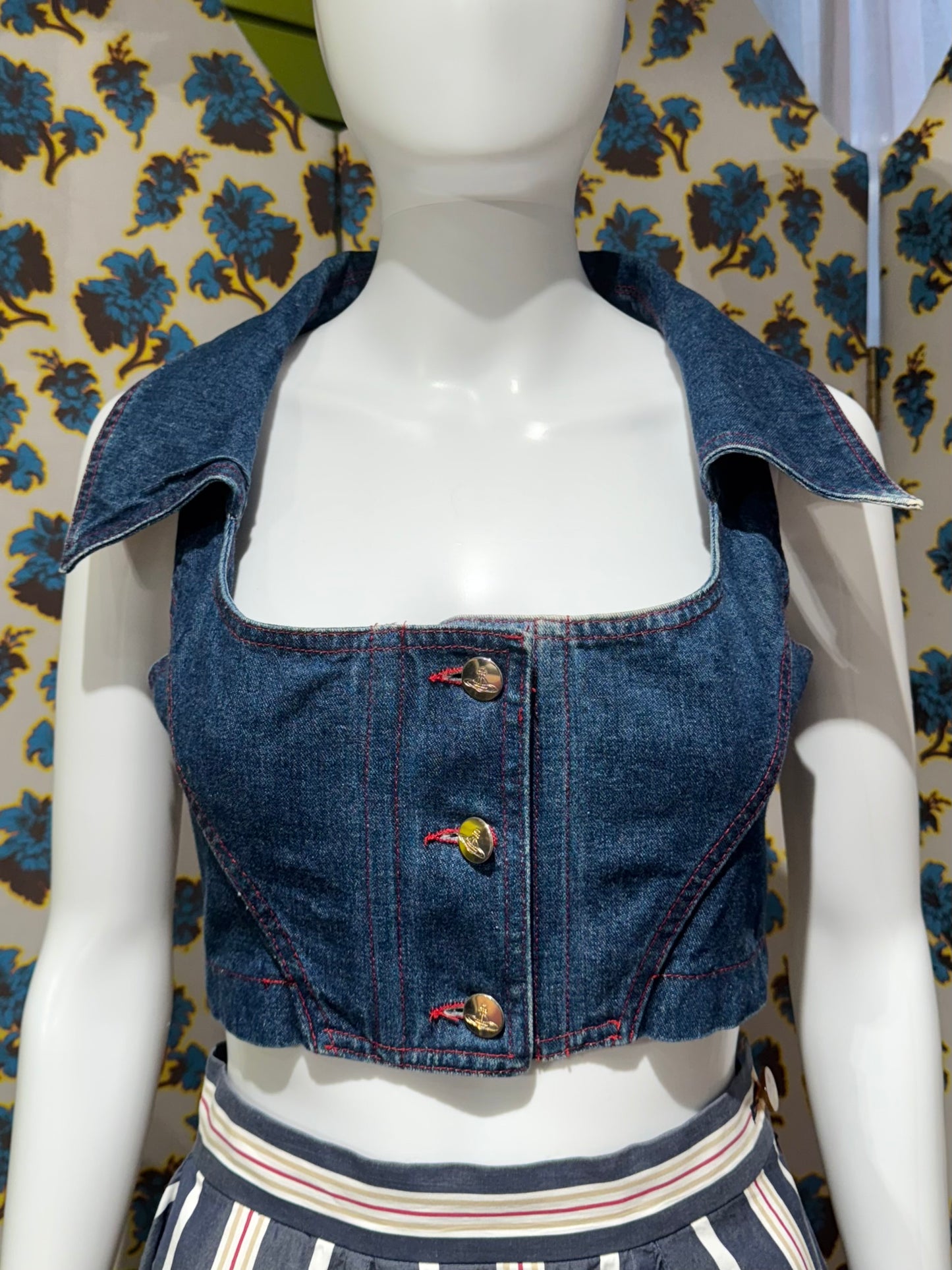 Vivienne Westwood Red Label Denim Cropped Vest