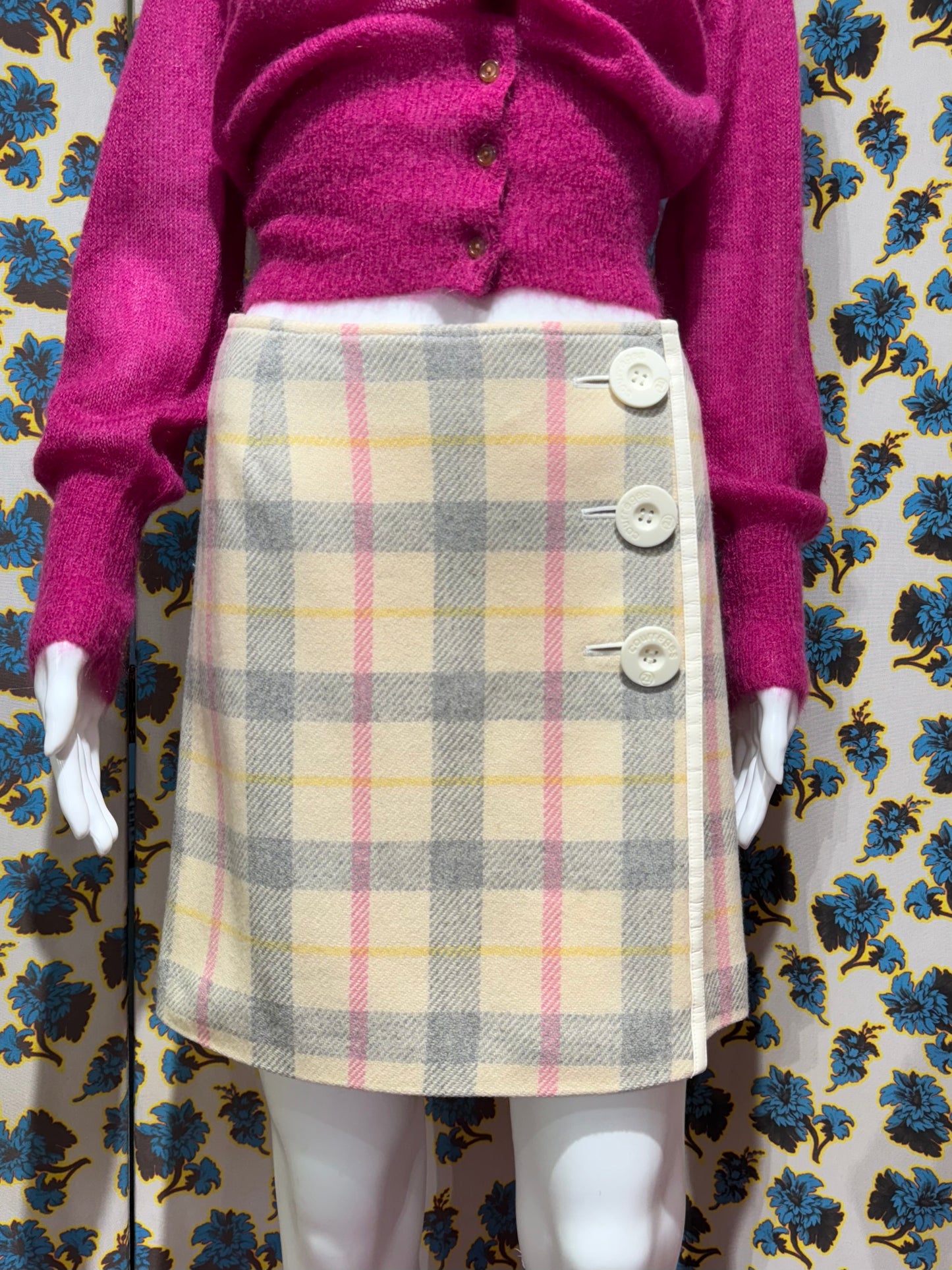 Courréges Wool Plaid Skirt