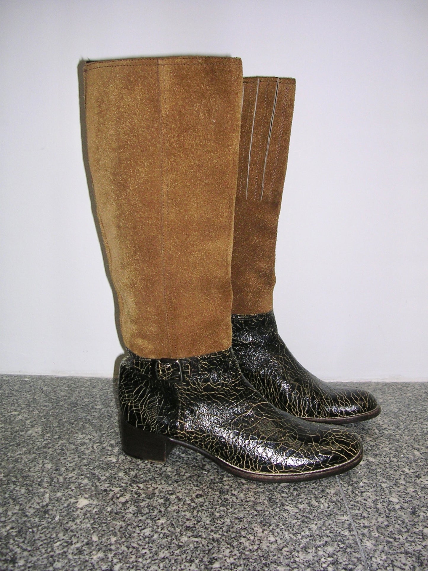 Miu Miu Cracked Leather Riding Boots 39.5