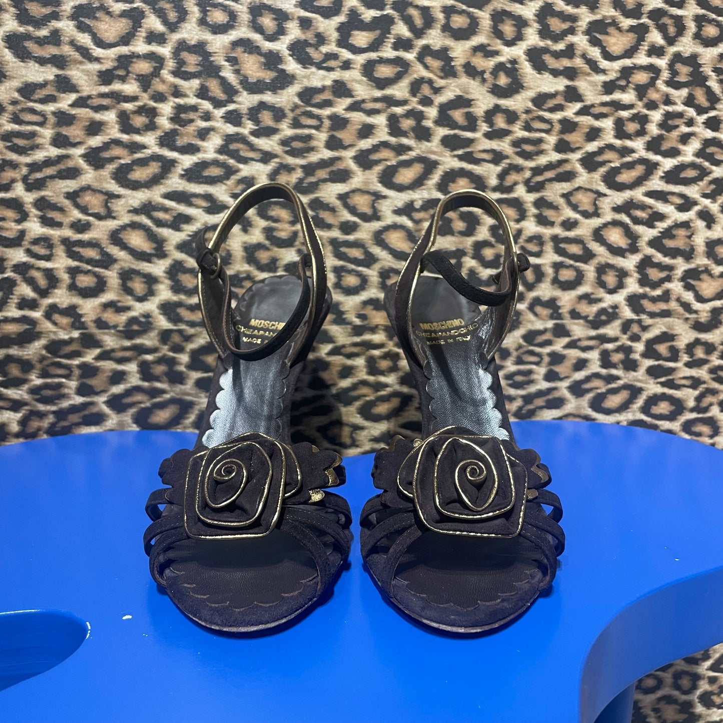 Moschino Cheap and Chic Brown Flower Heels 36