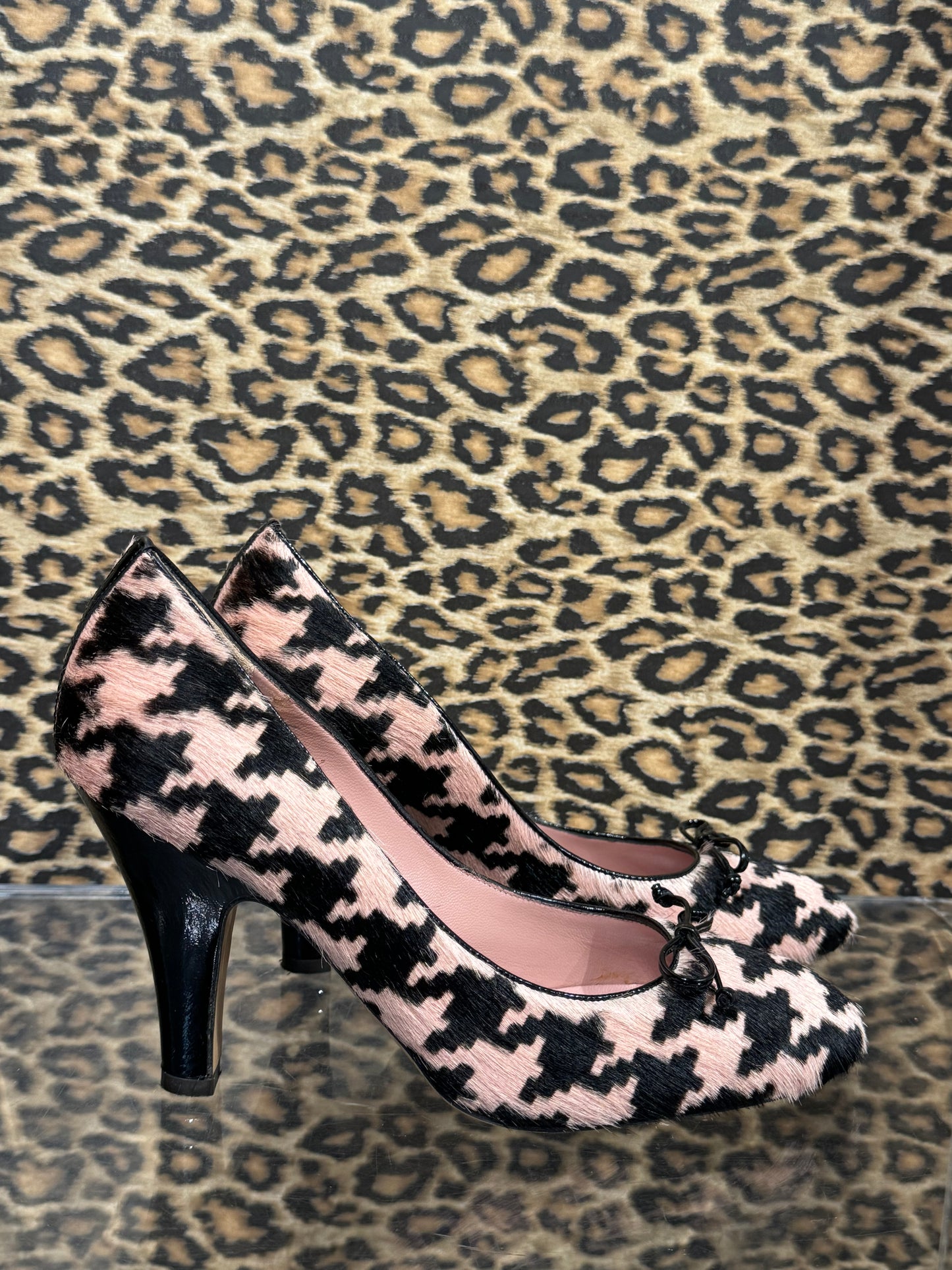 Moschino Cheap and Chic Houndstooth Pony Hair Pumps 37