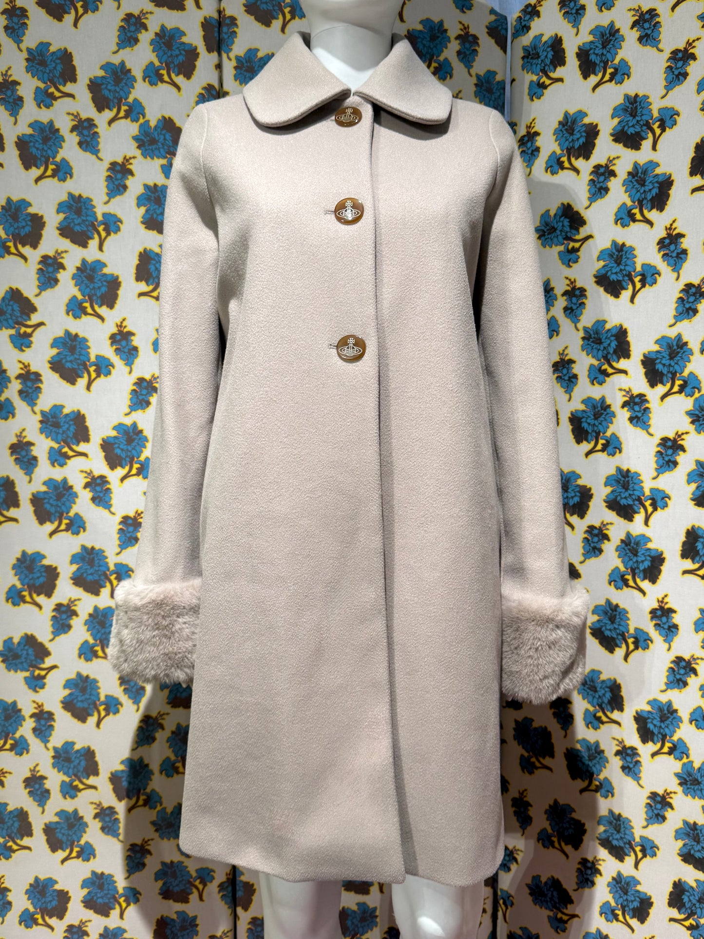 Vivienne Westwood Lilac Fur Trim Coat
