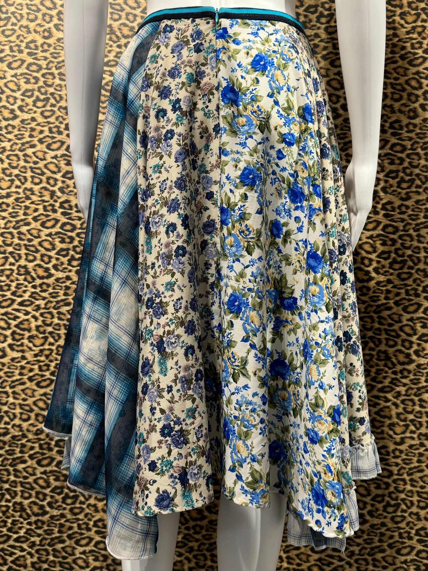 Diesel Blue Mixed Pattern Skirt