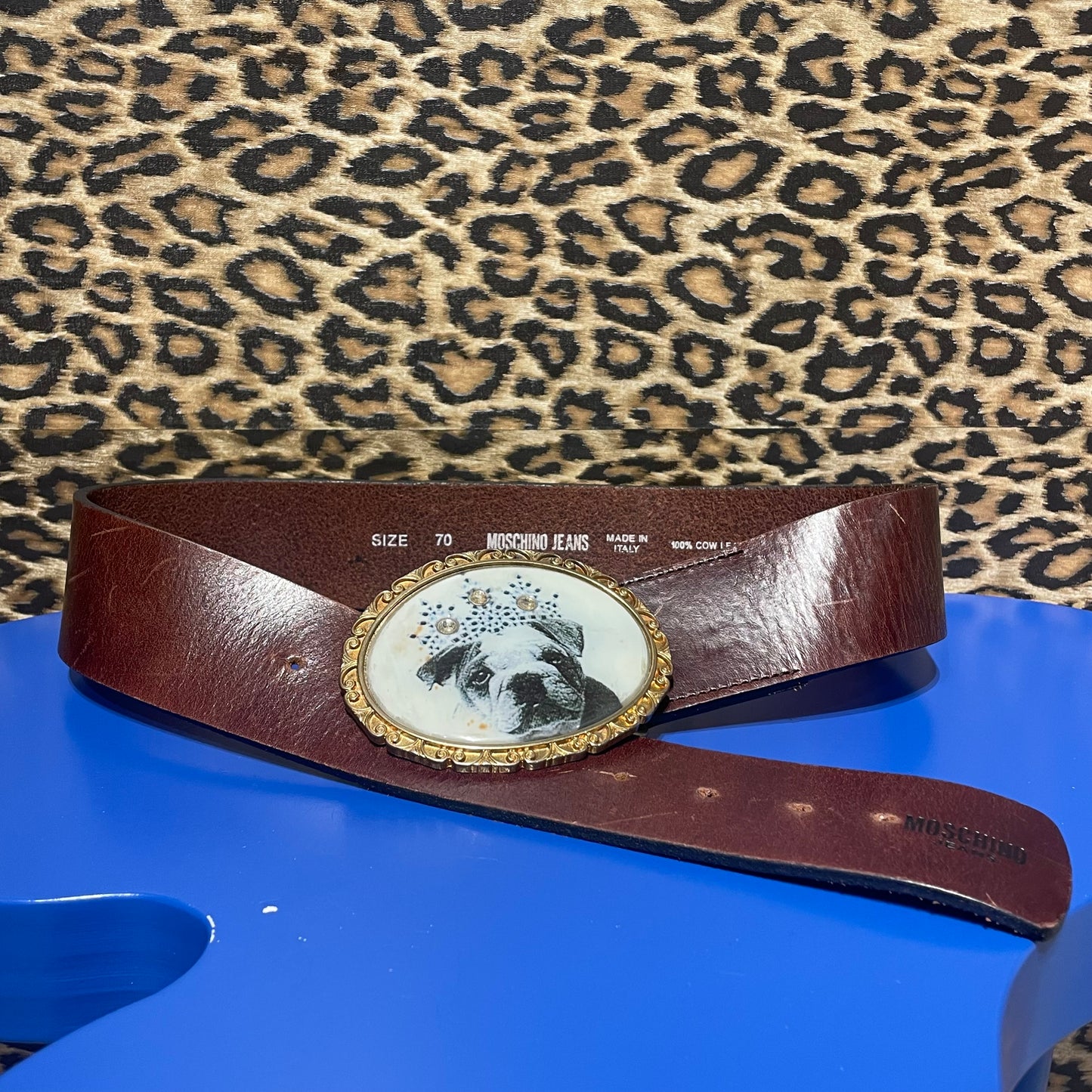 Moschino Jeans Bulldog Belt