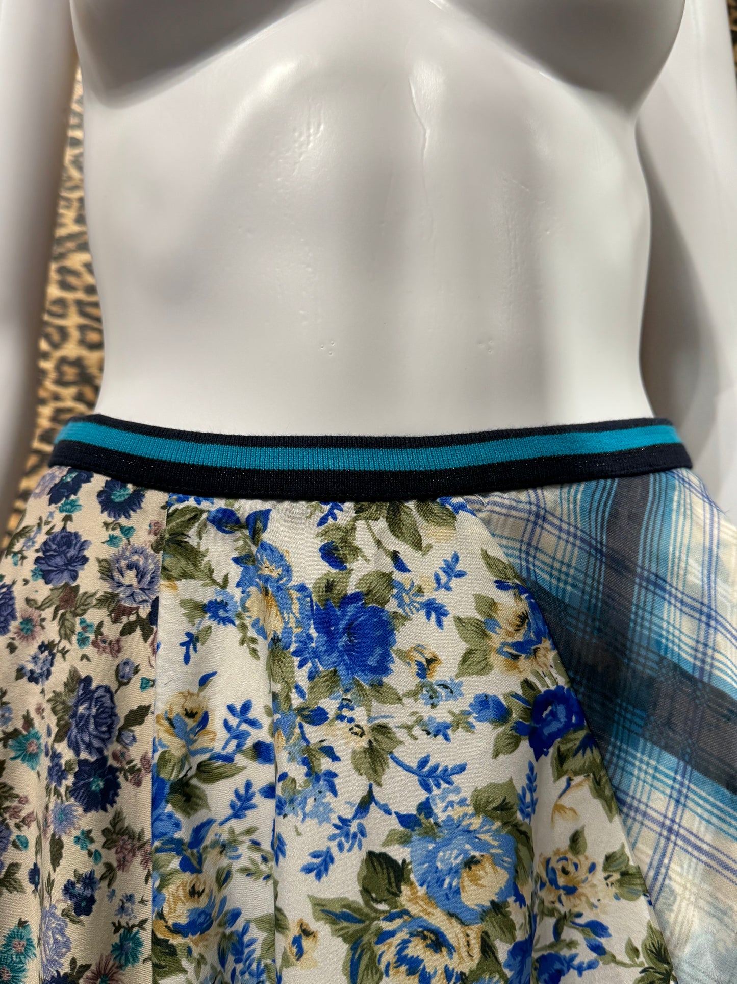 Diesel Blue Mixed Pattern Skirt