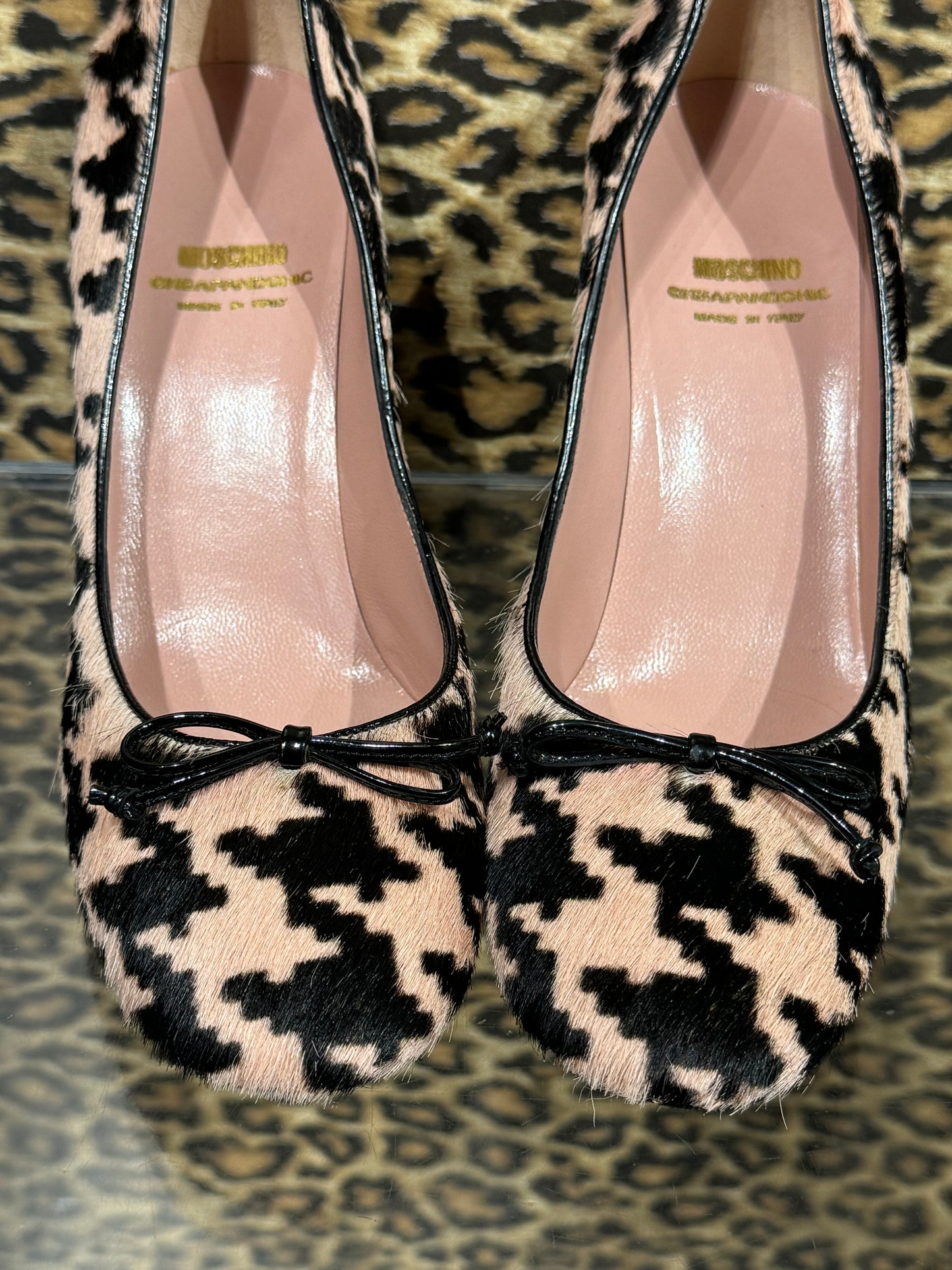 Moschino Cheap and Chic Houndstooth Pony Hair Pumps 37