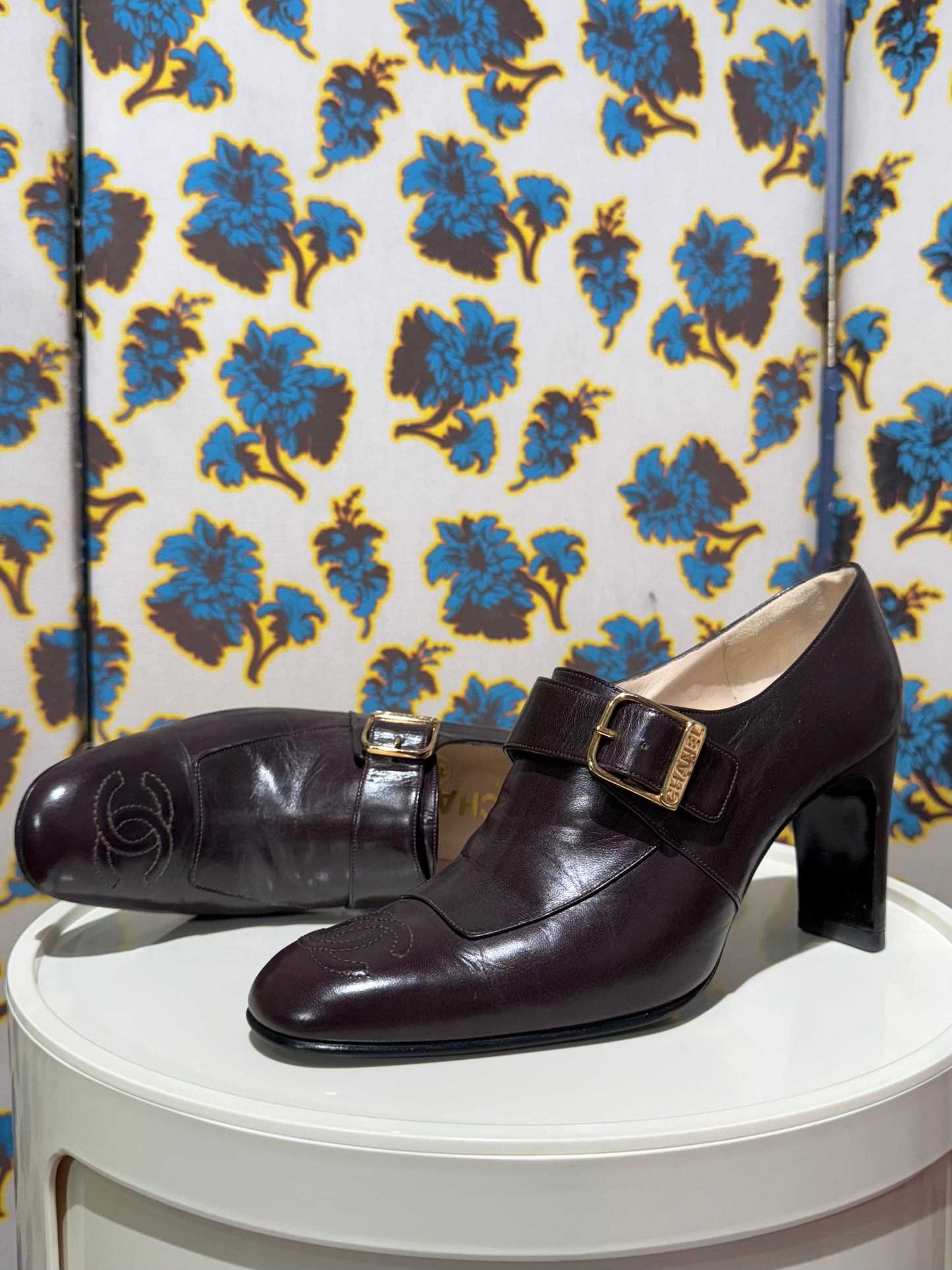 Chanel Brown Leather Pumps 36