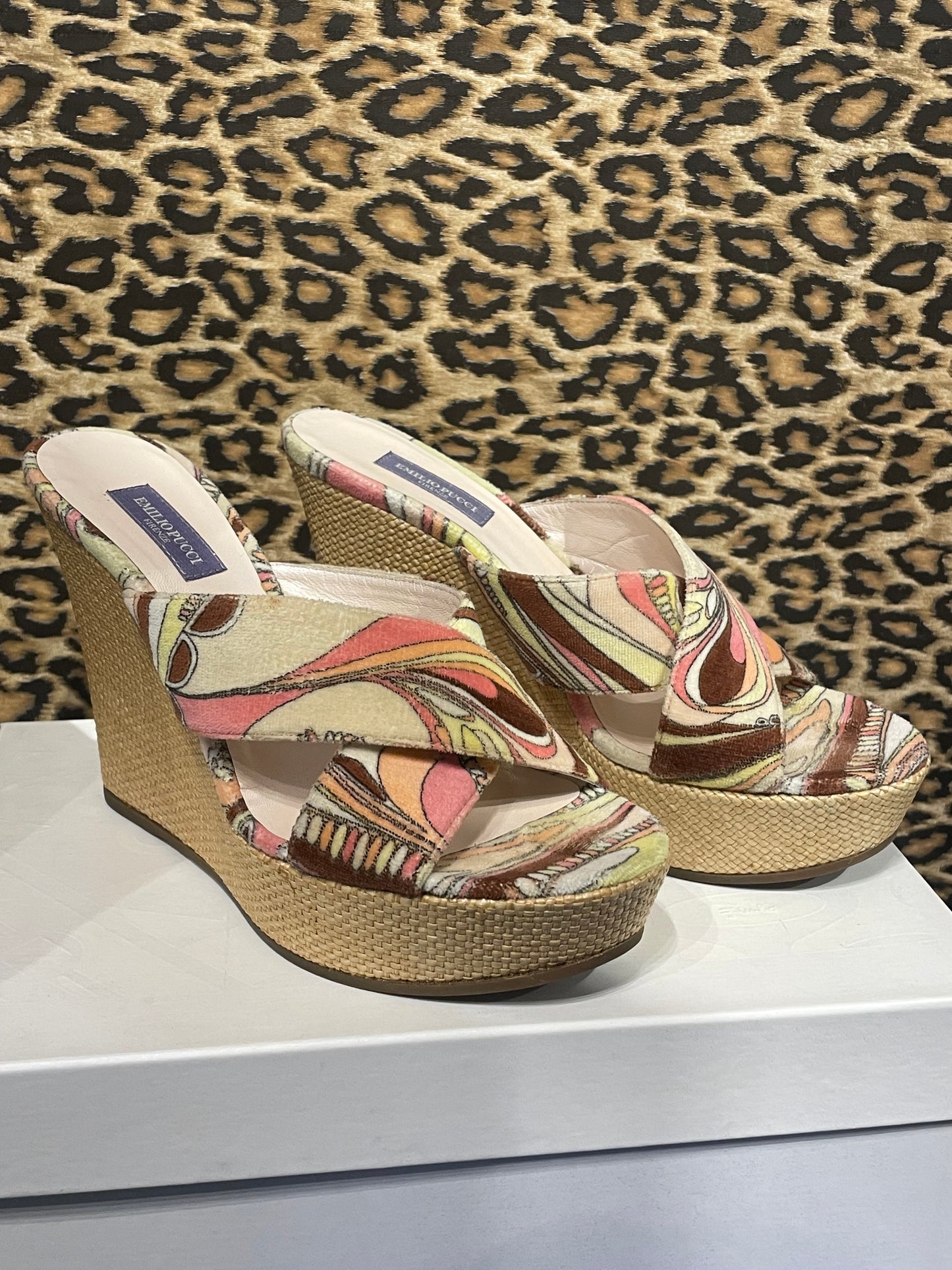 Emilio Pucci Velvet Wedge 36.5