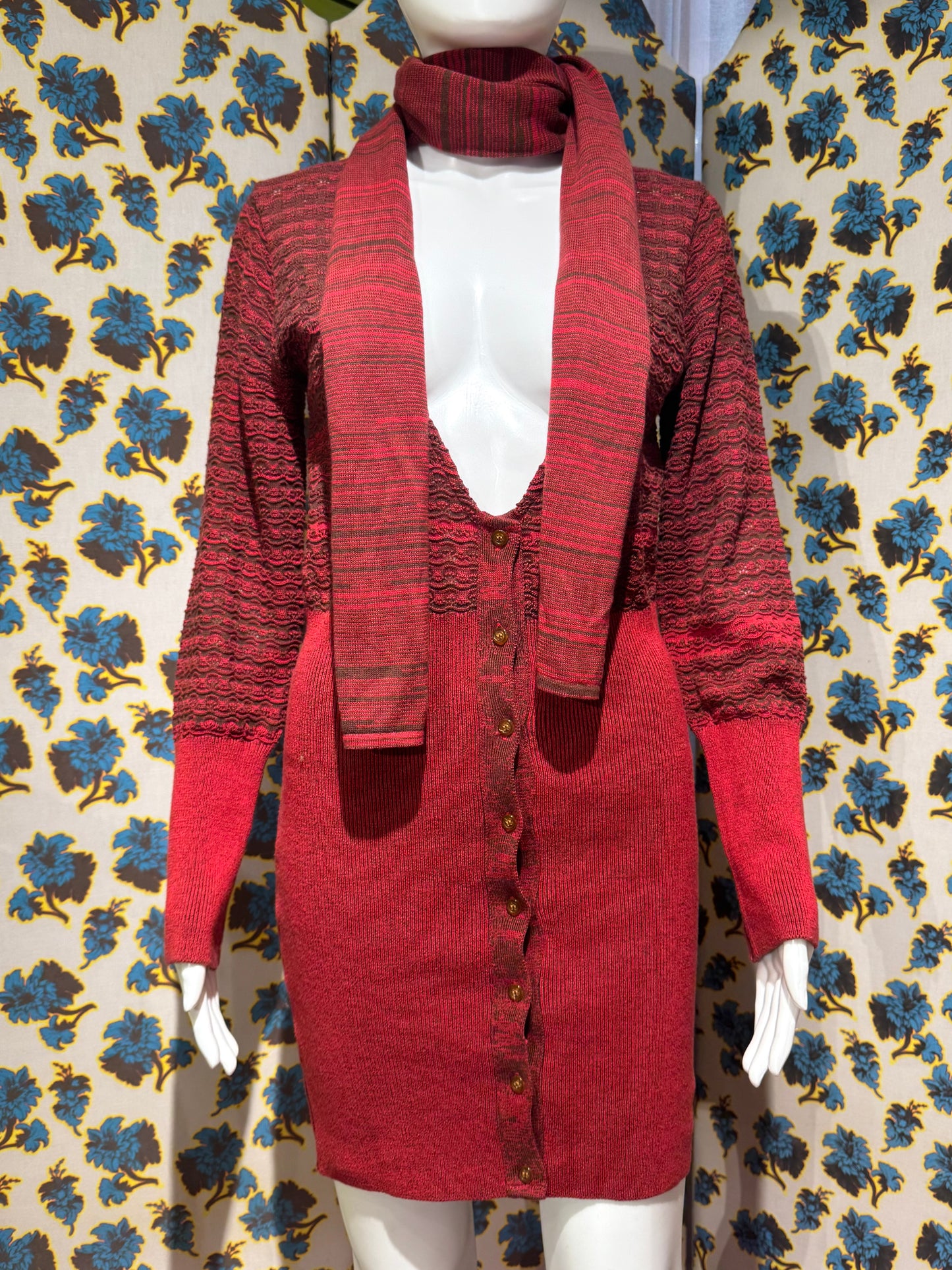Vivienne Westwood Red Knit Scarf Dress