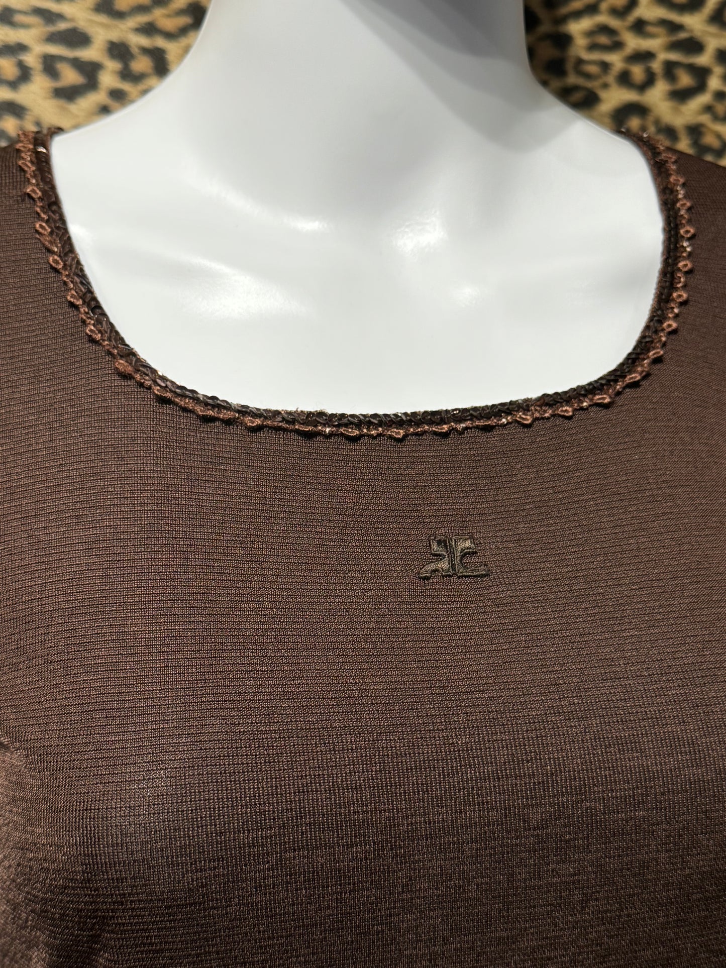 Courrèges Brown Cardigan Set