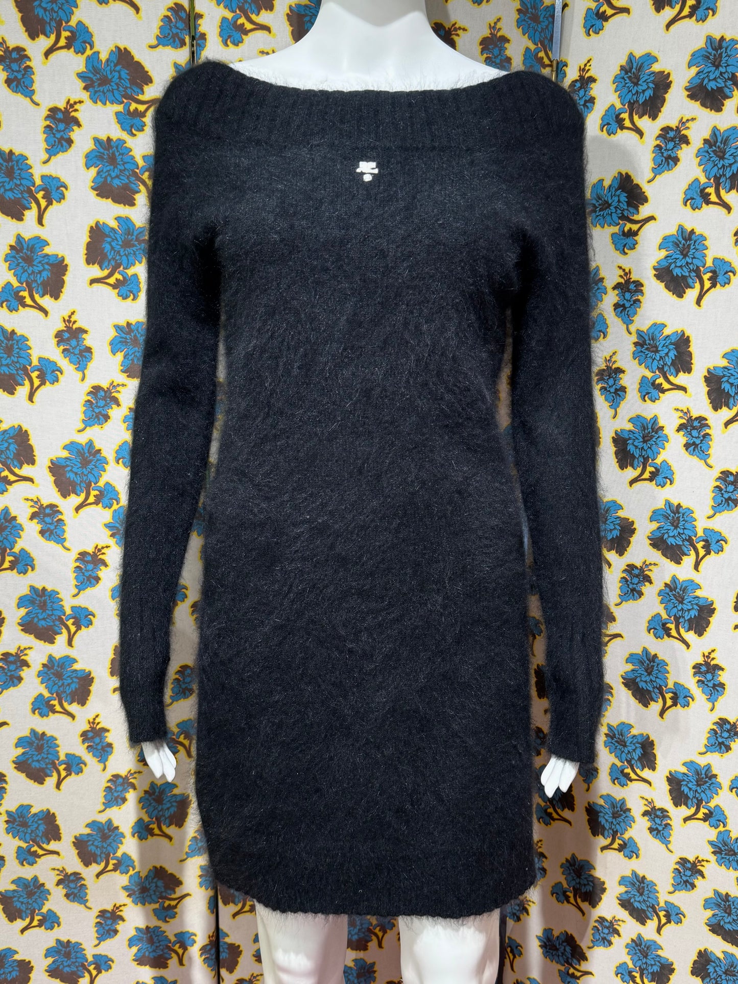 Courréges Black Angora Sweater Dress