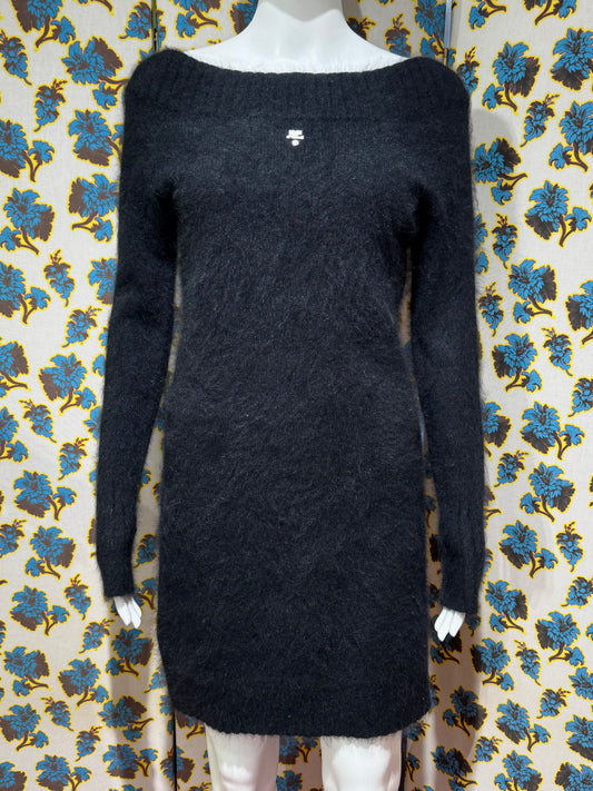 Courréges Black Angora Sweater Dress