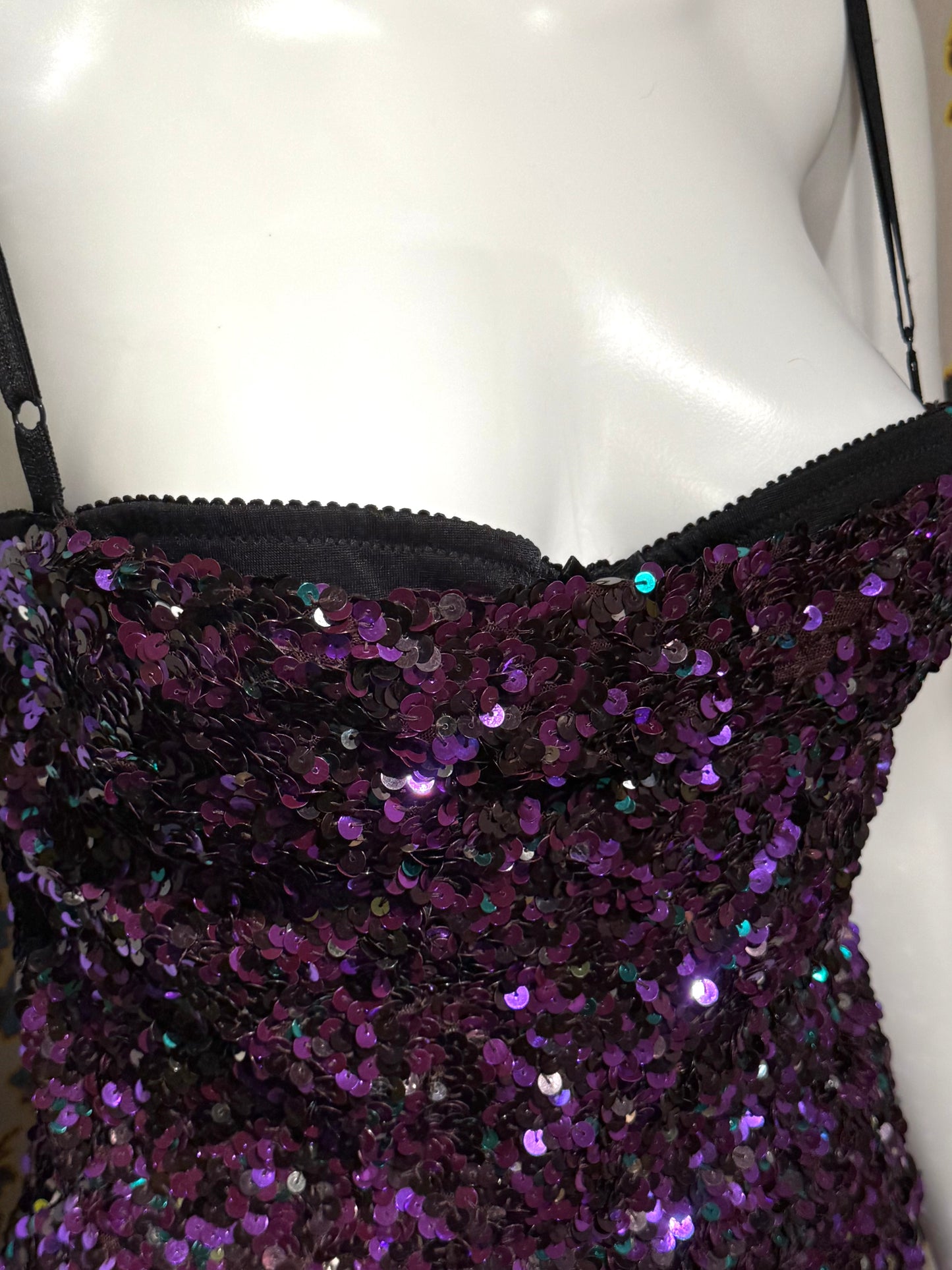Dolce & Gabbana F/W 2000 Purple Sequin Bustier Top