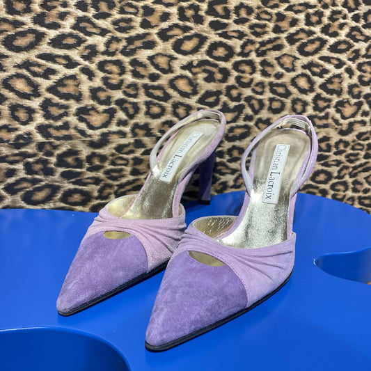 Christian Lacroix Suede Slingback Pumps 36