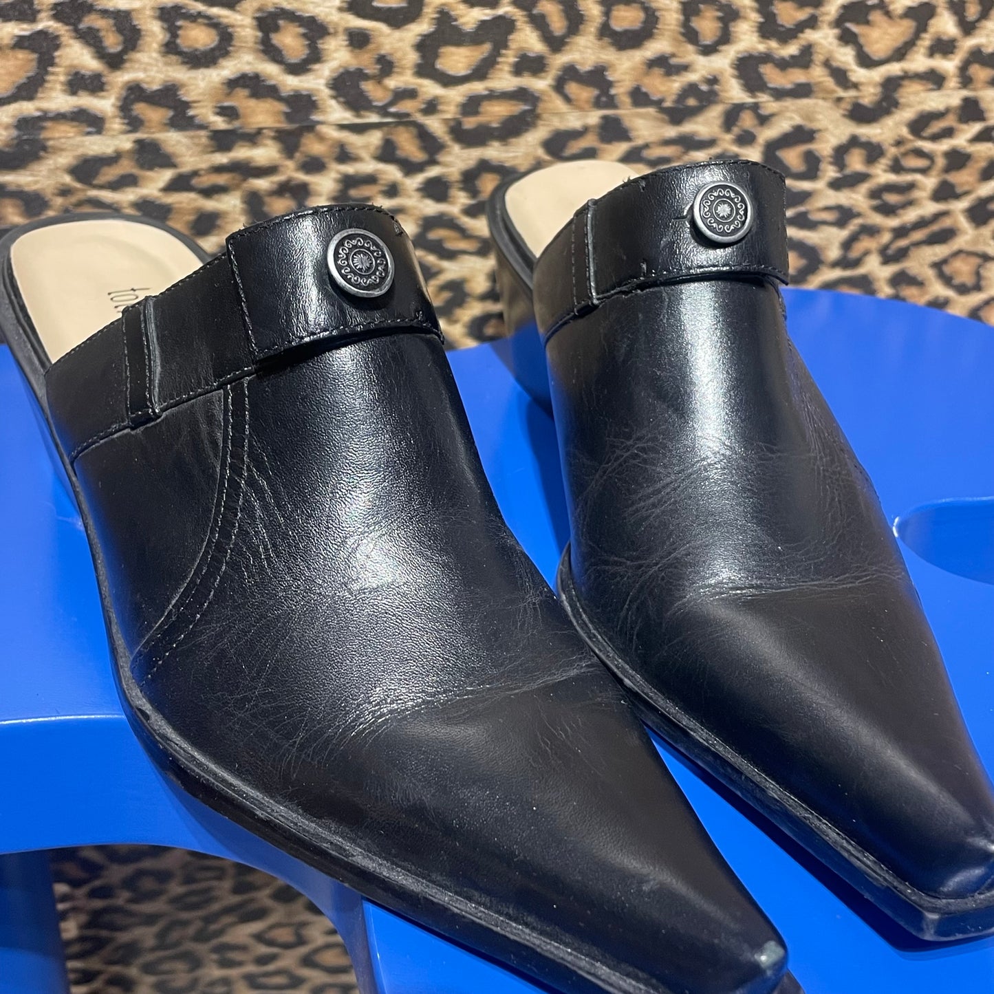 Y2K Leather Mules 7.5