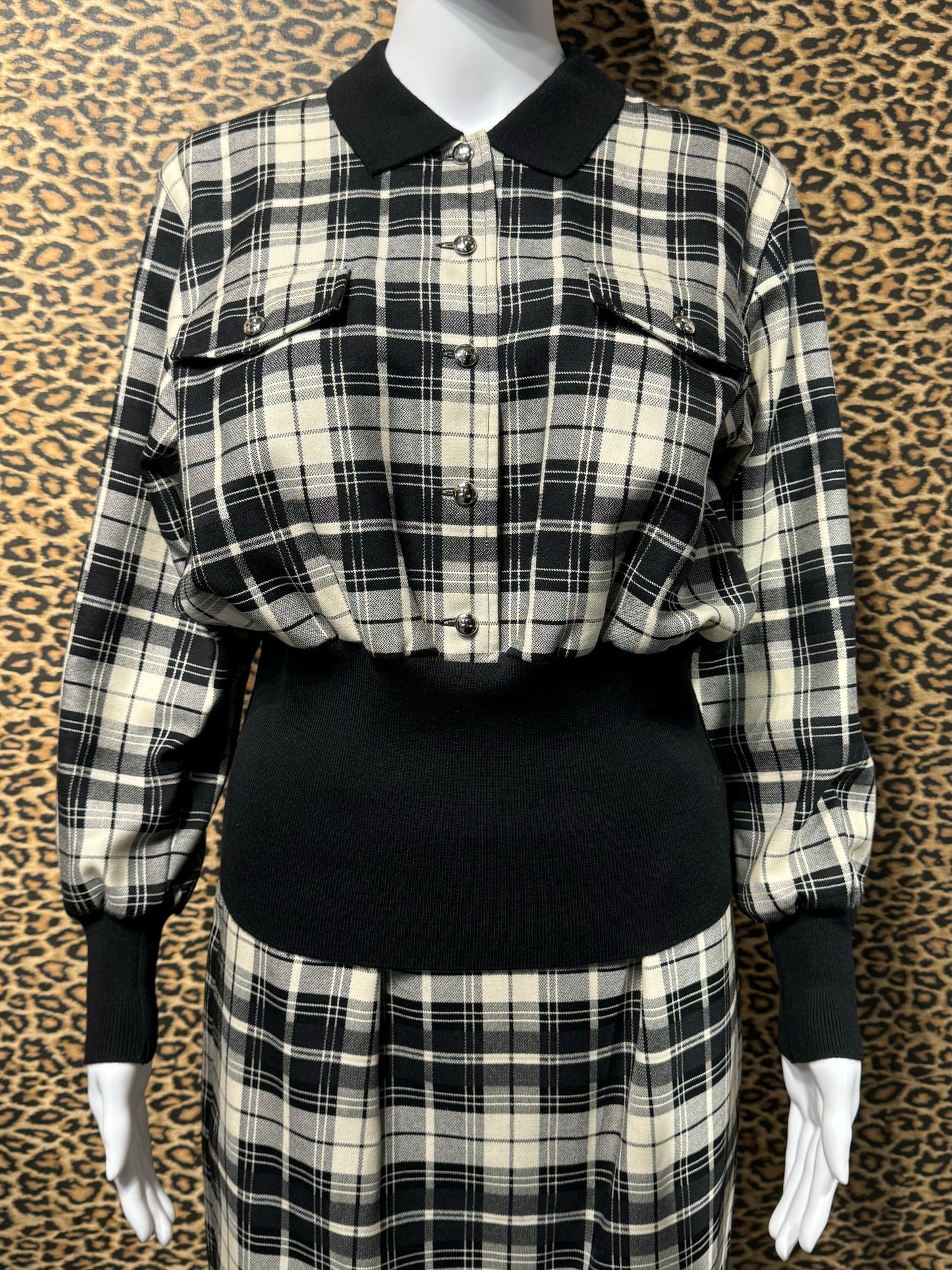 Courrèges Black and White Plaid Set