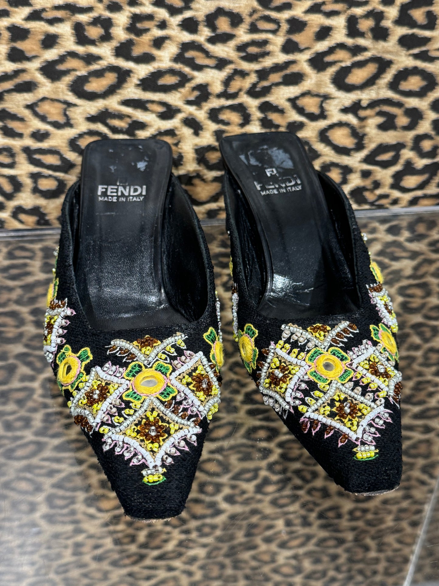 Fendi Beaded Mules 6