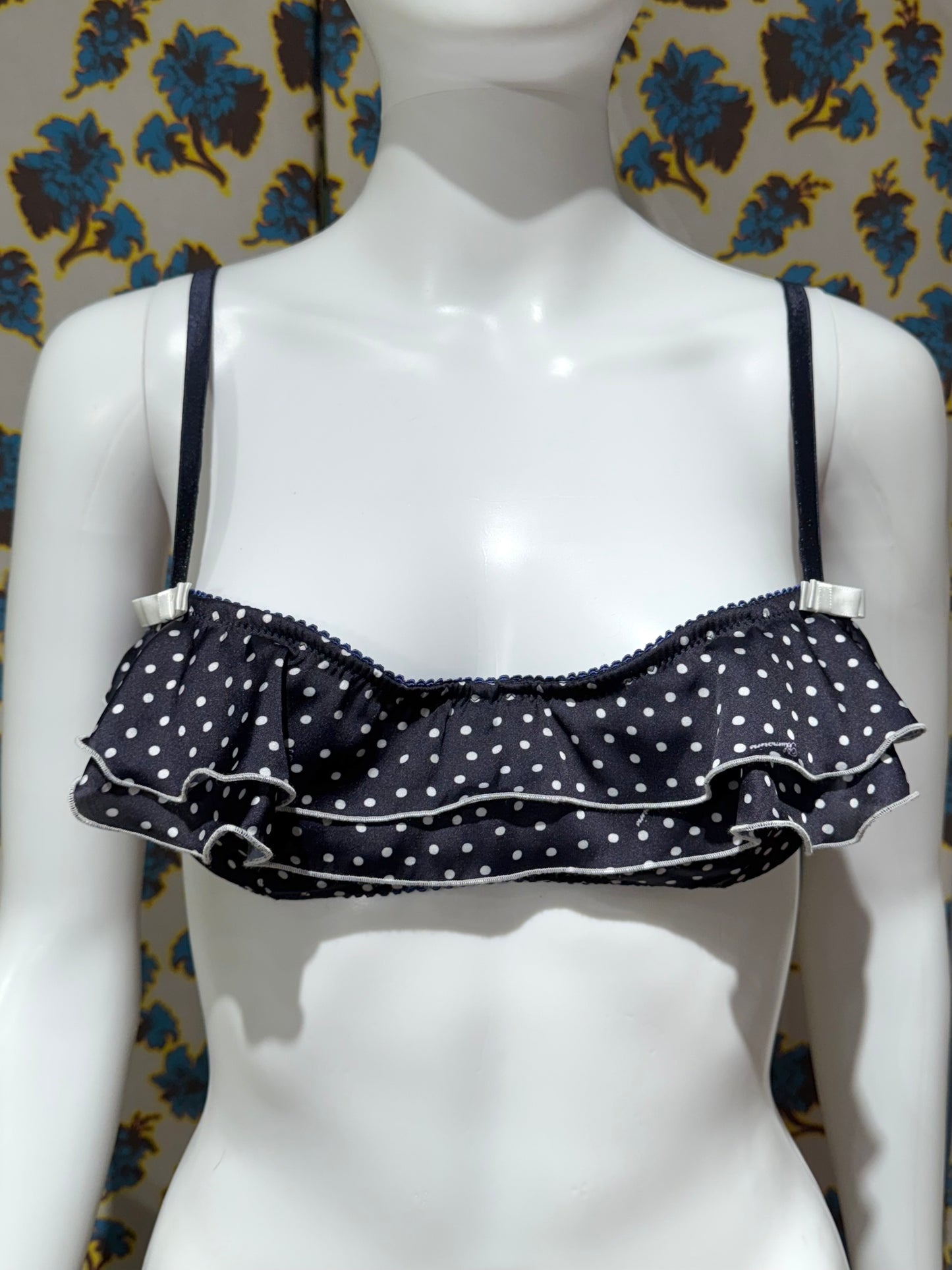 Blumarine Navy Polka Dot Bra
