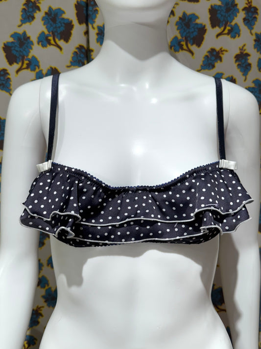 Blumarine Navy Polka Dot Bra