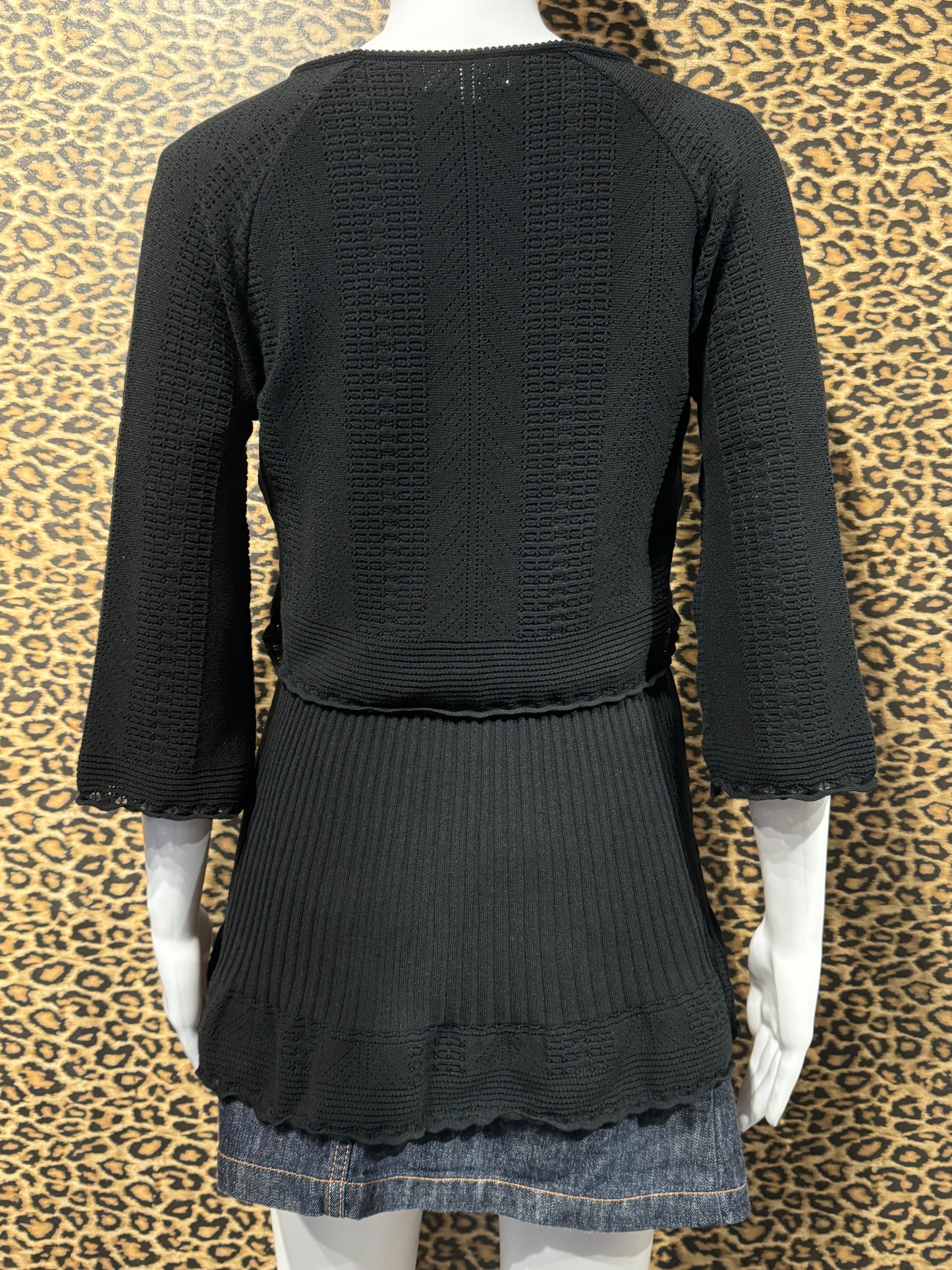 Courrèges Black Tunic and Cardigan Set