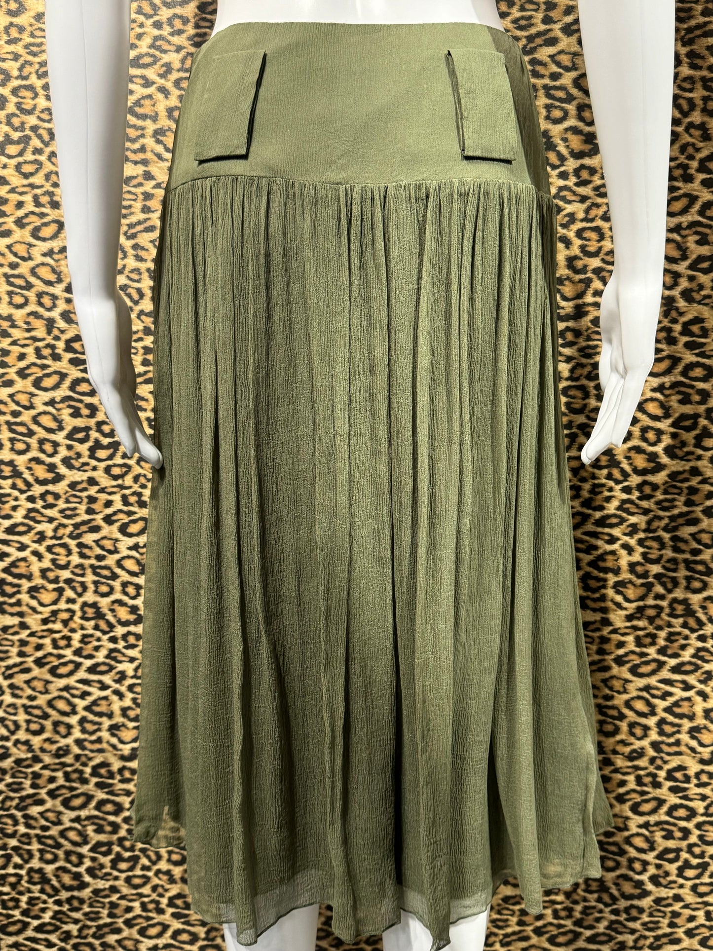 Roberta Scarpa Green Silk Skirt