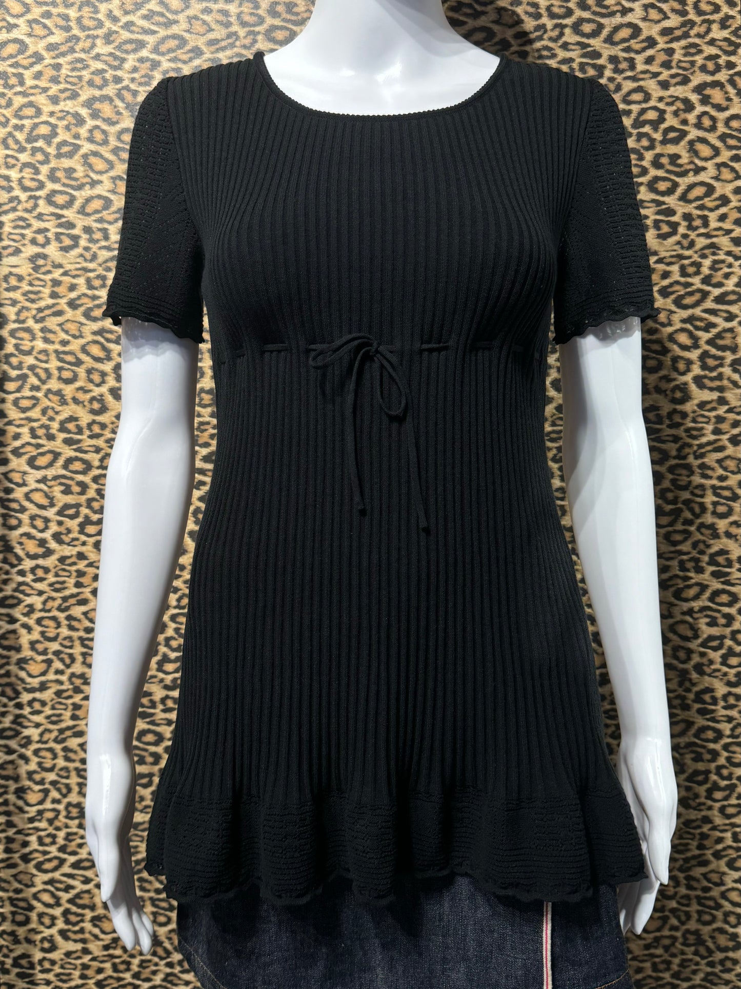 Courrèges Black Tunic and Cardigan Set