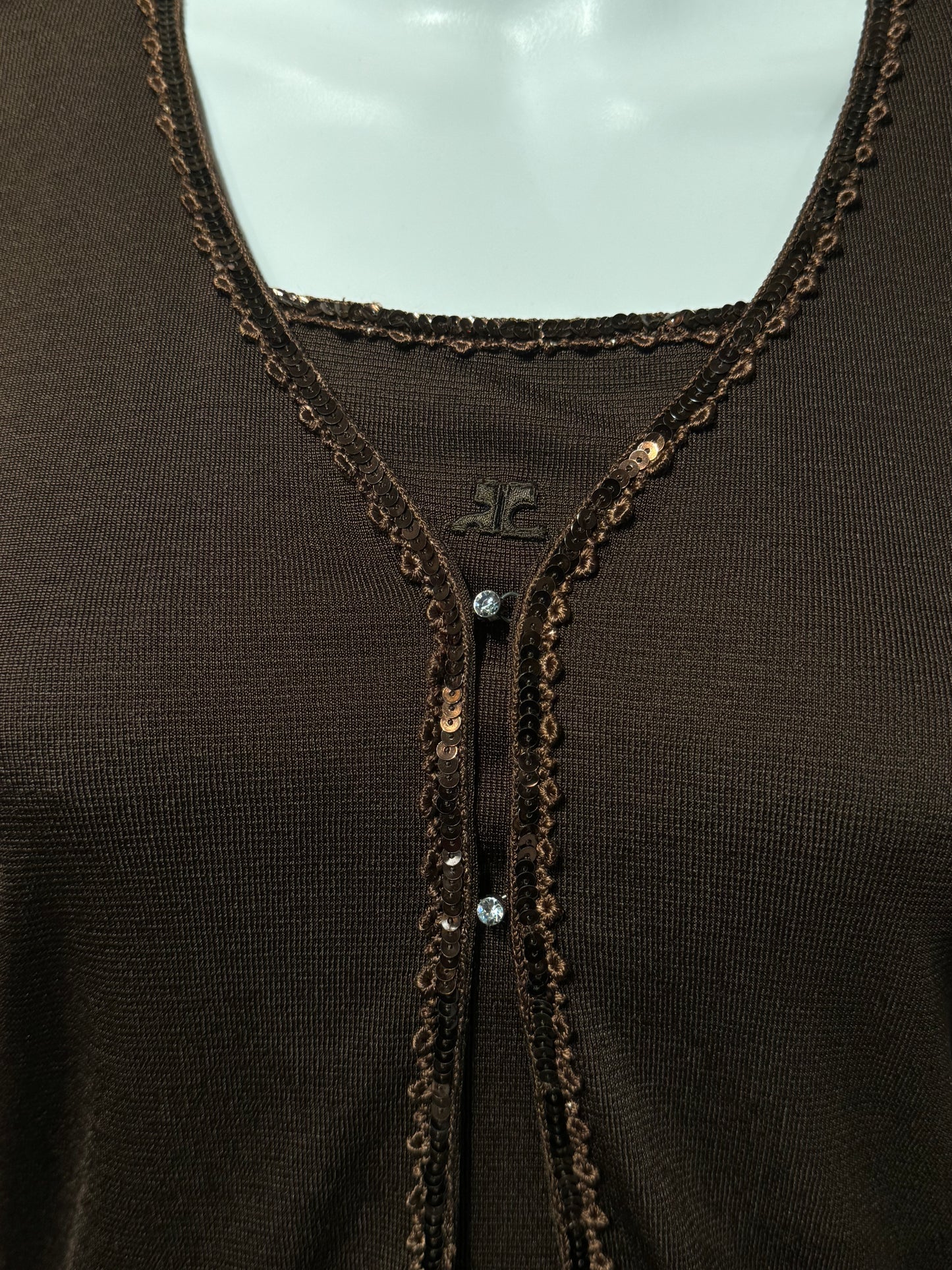 Courrèges Brown Cardigan Set