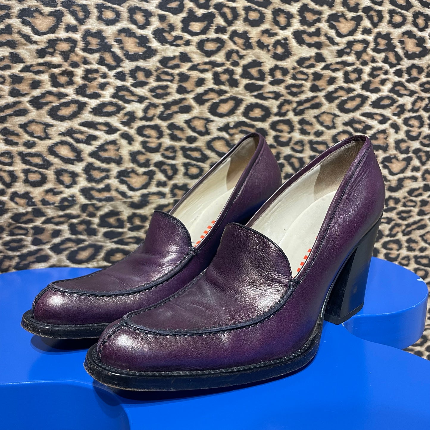 Miu Miu Purple Heeled Loafers 36.5