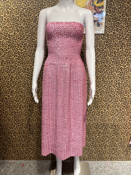 1990’s Pink Sequin Strapless Dress