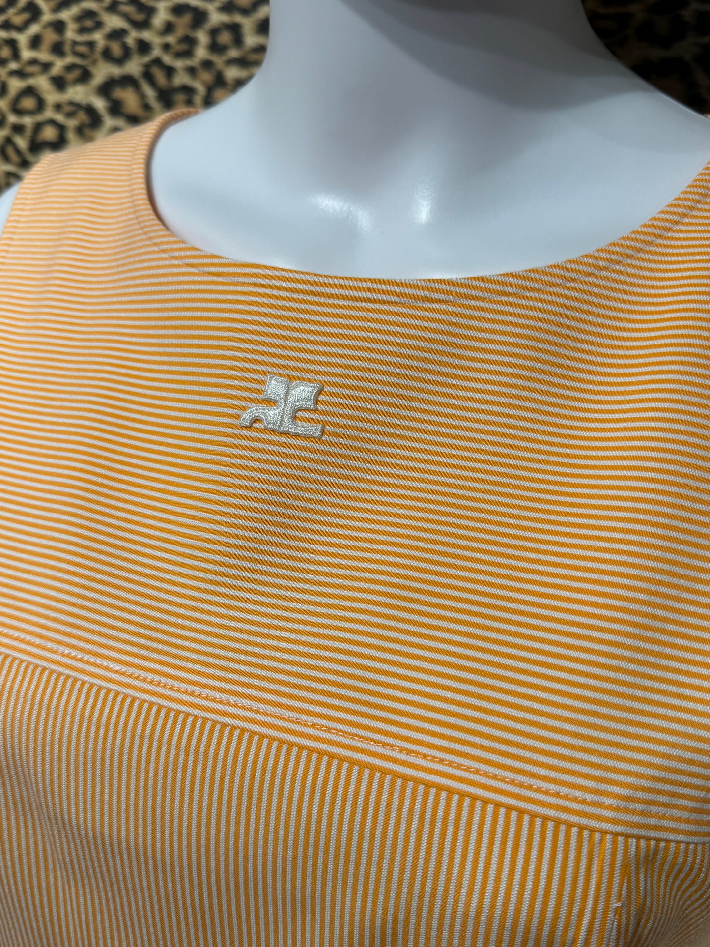 Courrèges Orange Striped Dress