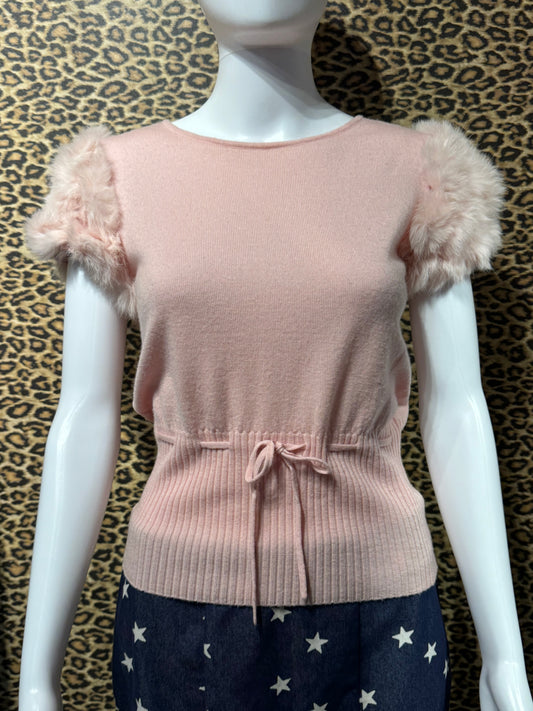 Courrèges Pink Rabbit Fur Knit