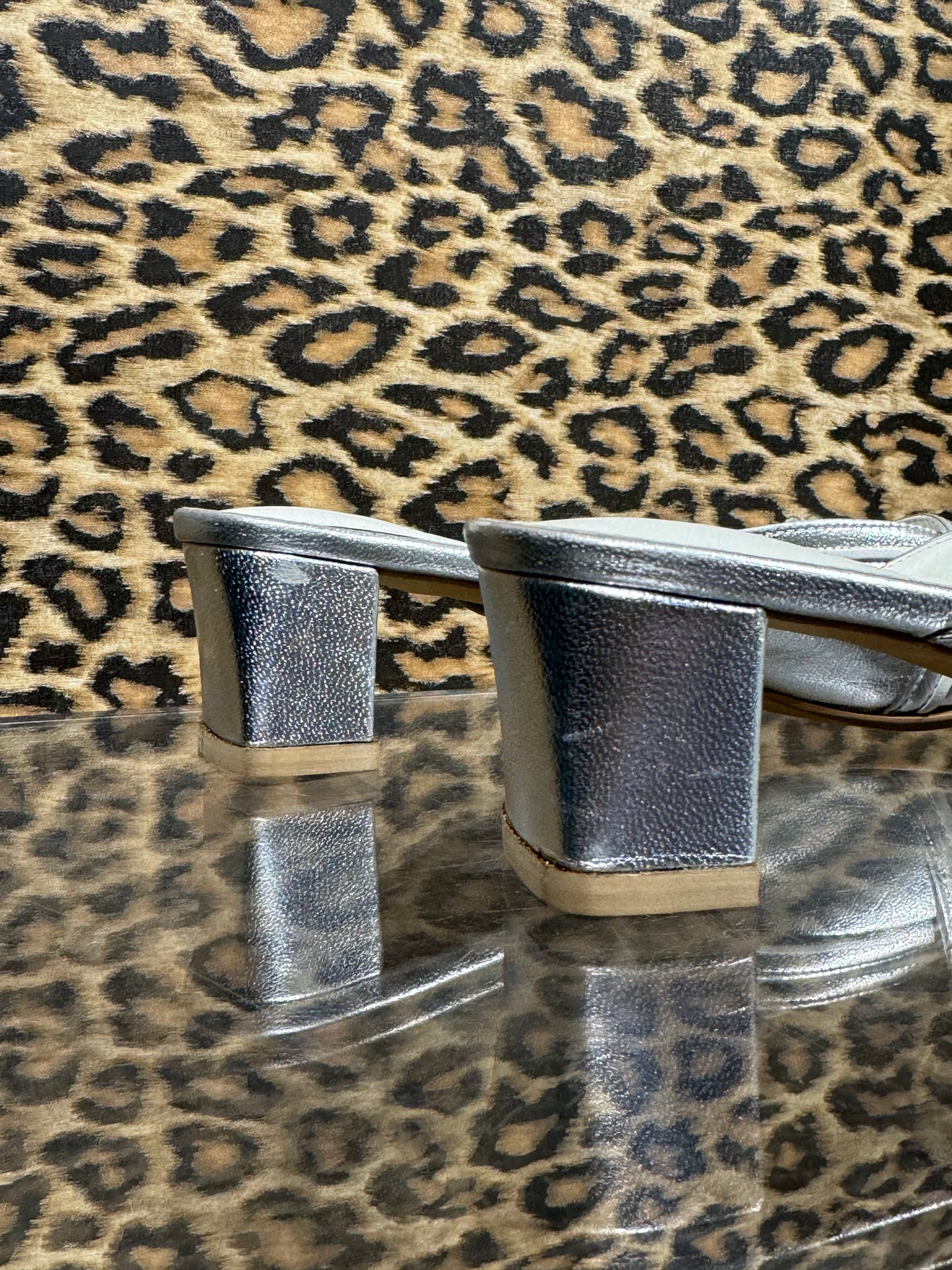 Courrèges Silver Metallic Mules 36