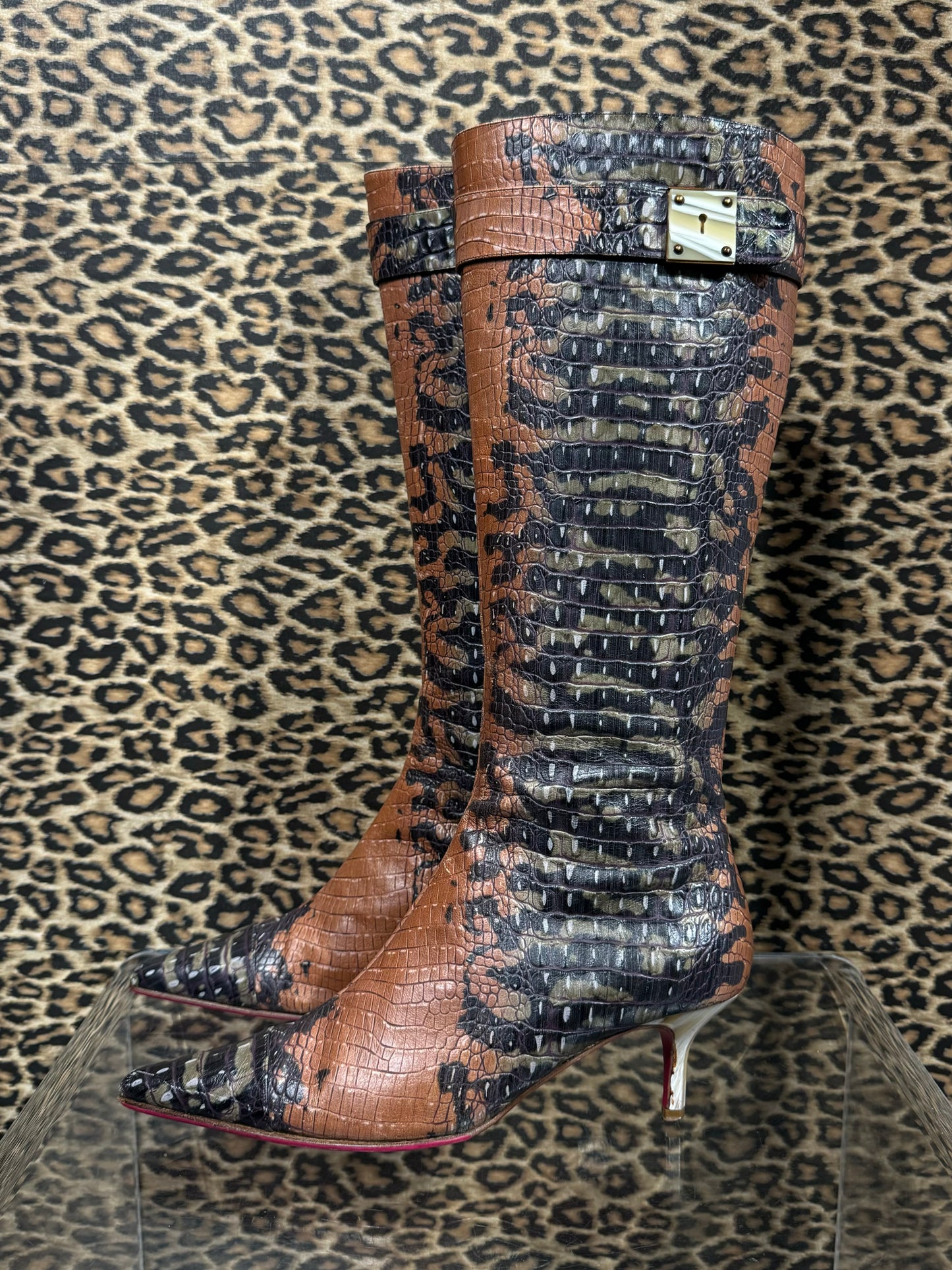 Emanuel Ungaro Croc Boots 8