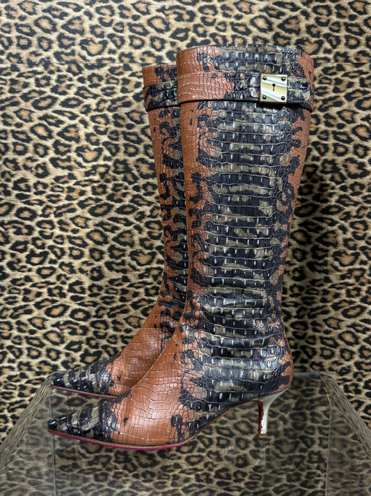 Emanuel Ungaro Croc Boots 8