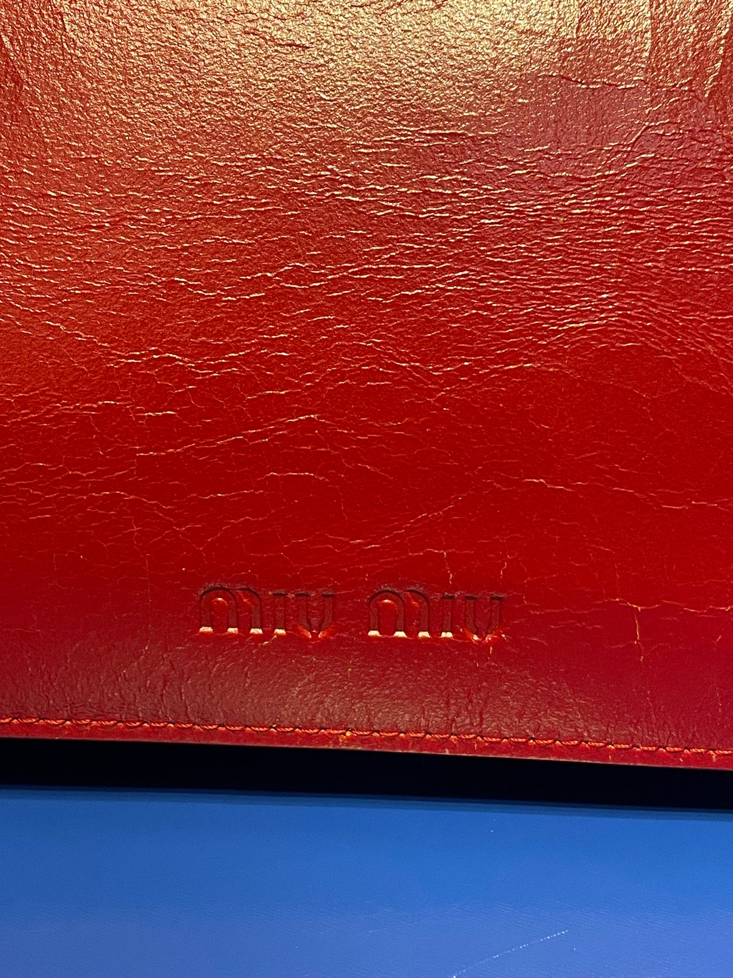 Miu Miu F/W 2001 Red Cracked Leather Bag