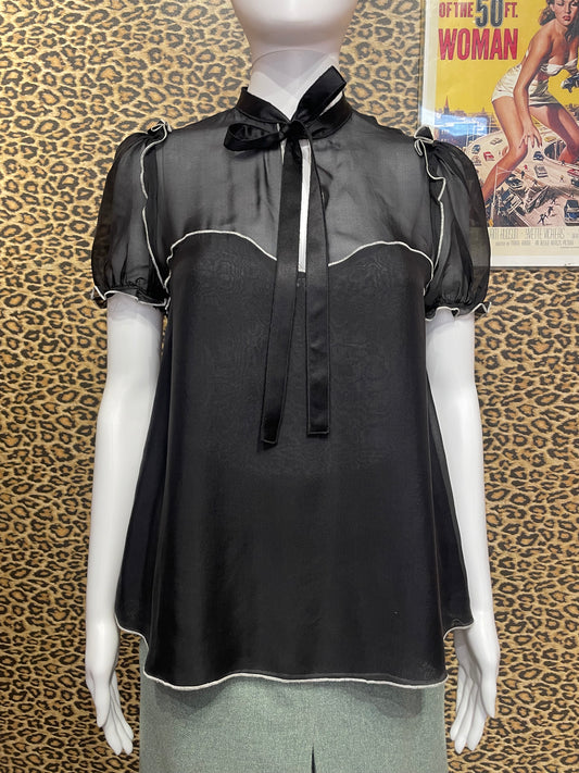 Dolce & Gabbana Black Sheer Blouse