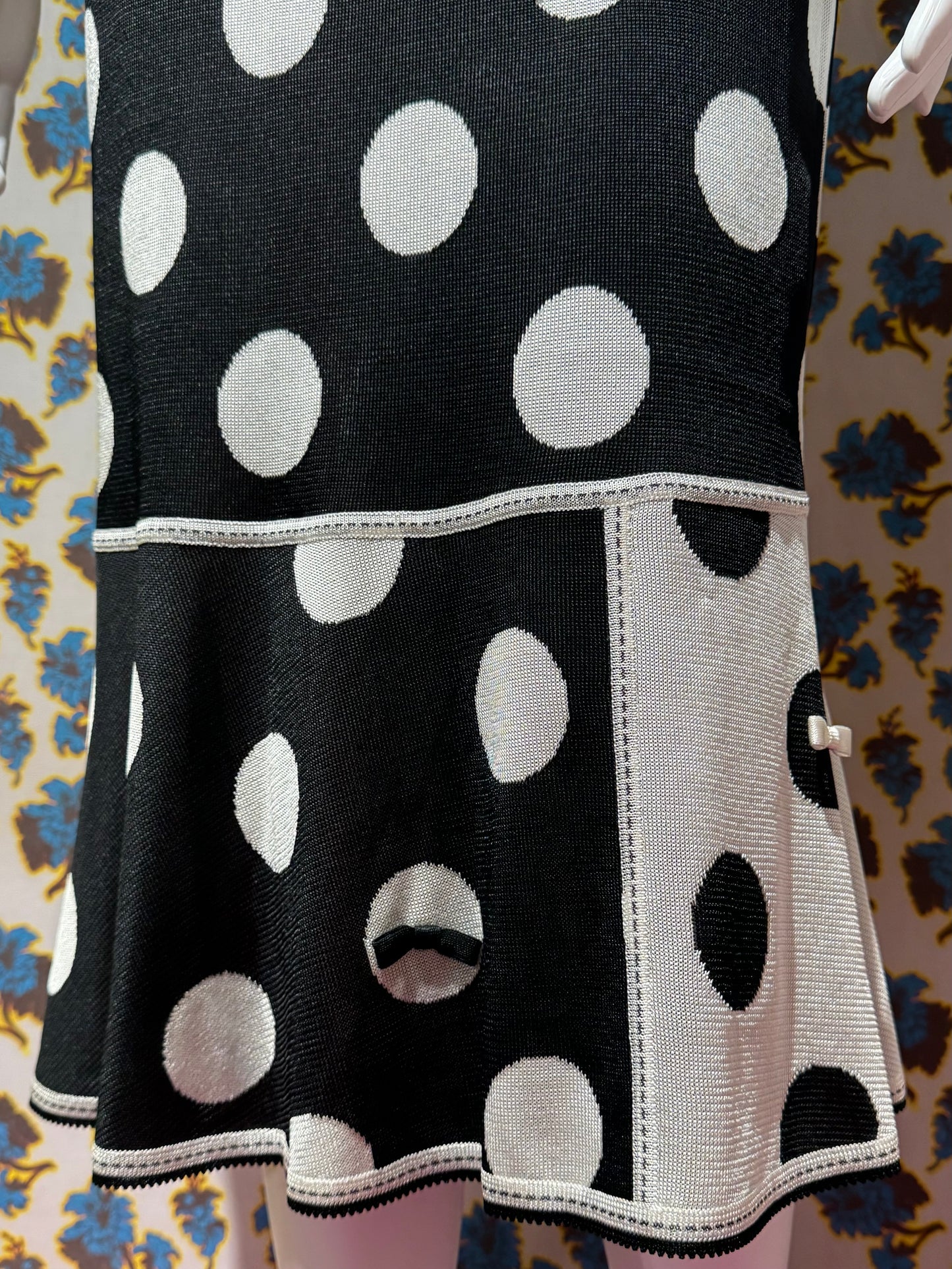 John Galliano 2003 Black and White Polka Dot Dress