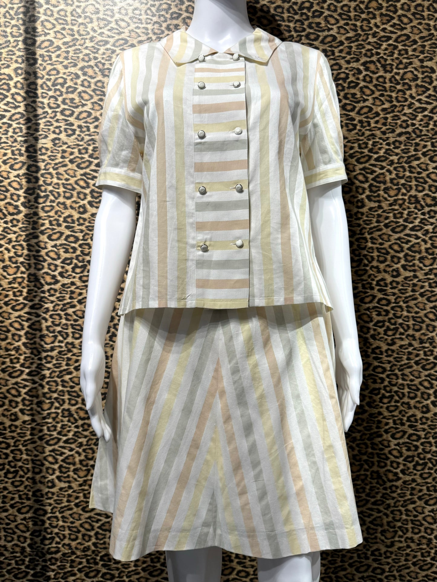 Courrèges Striped Skirt Set