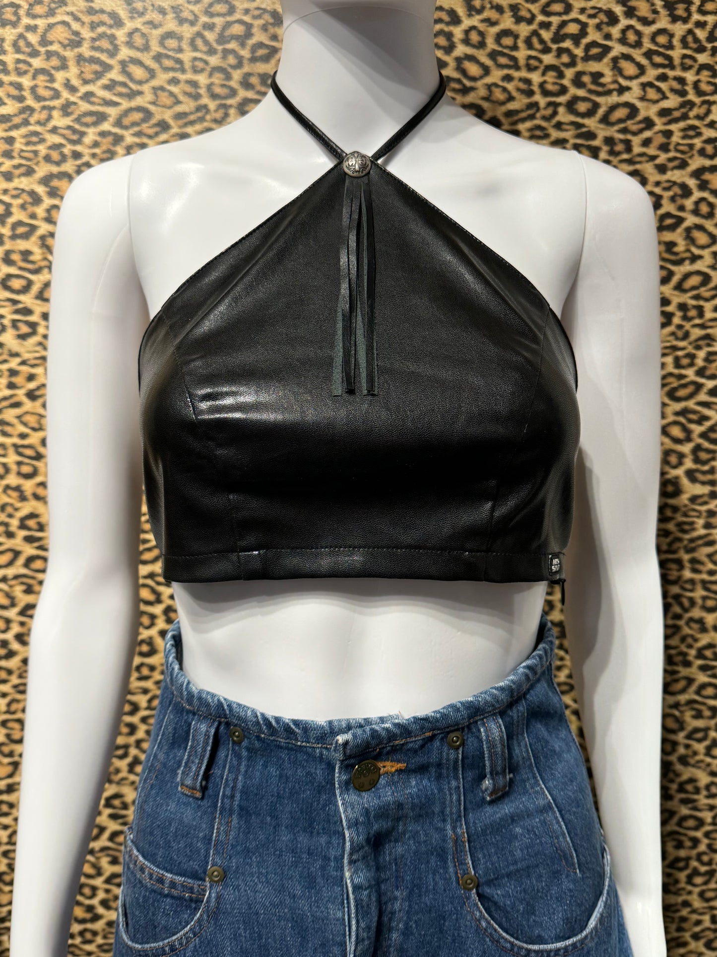 Miss Sixty Leather Halter Top