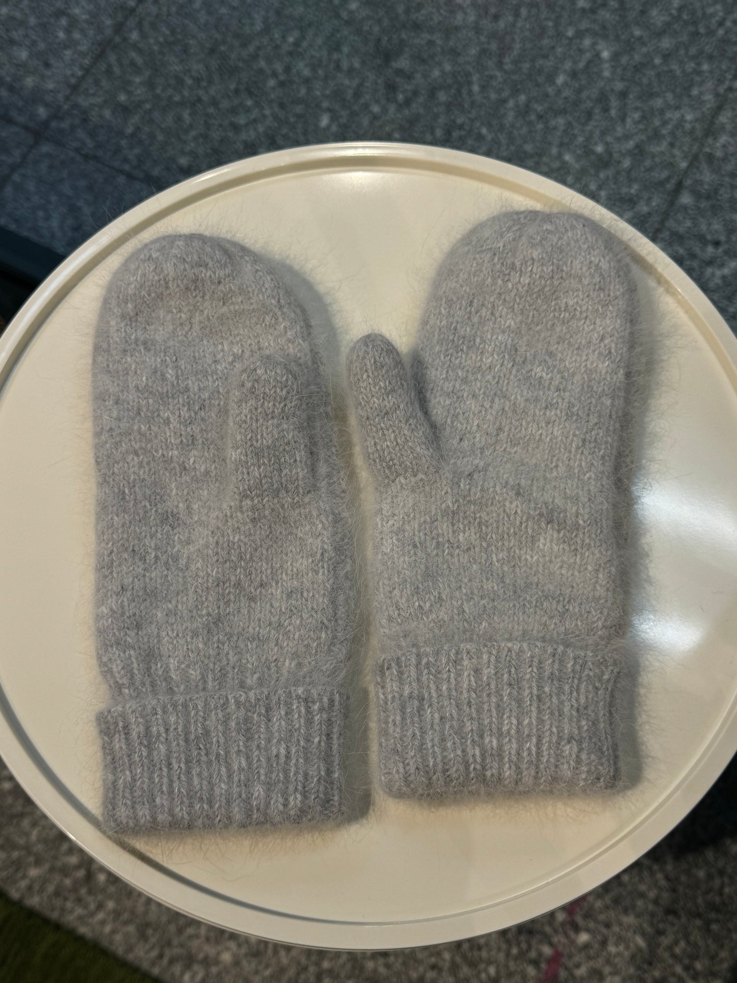 Courrèges Grey Angora Mittens